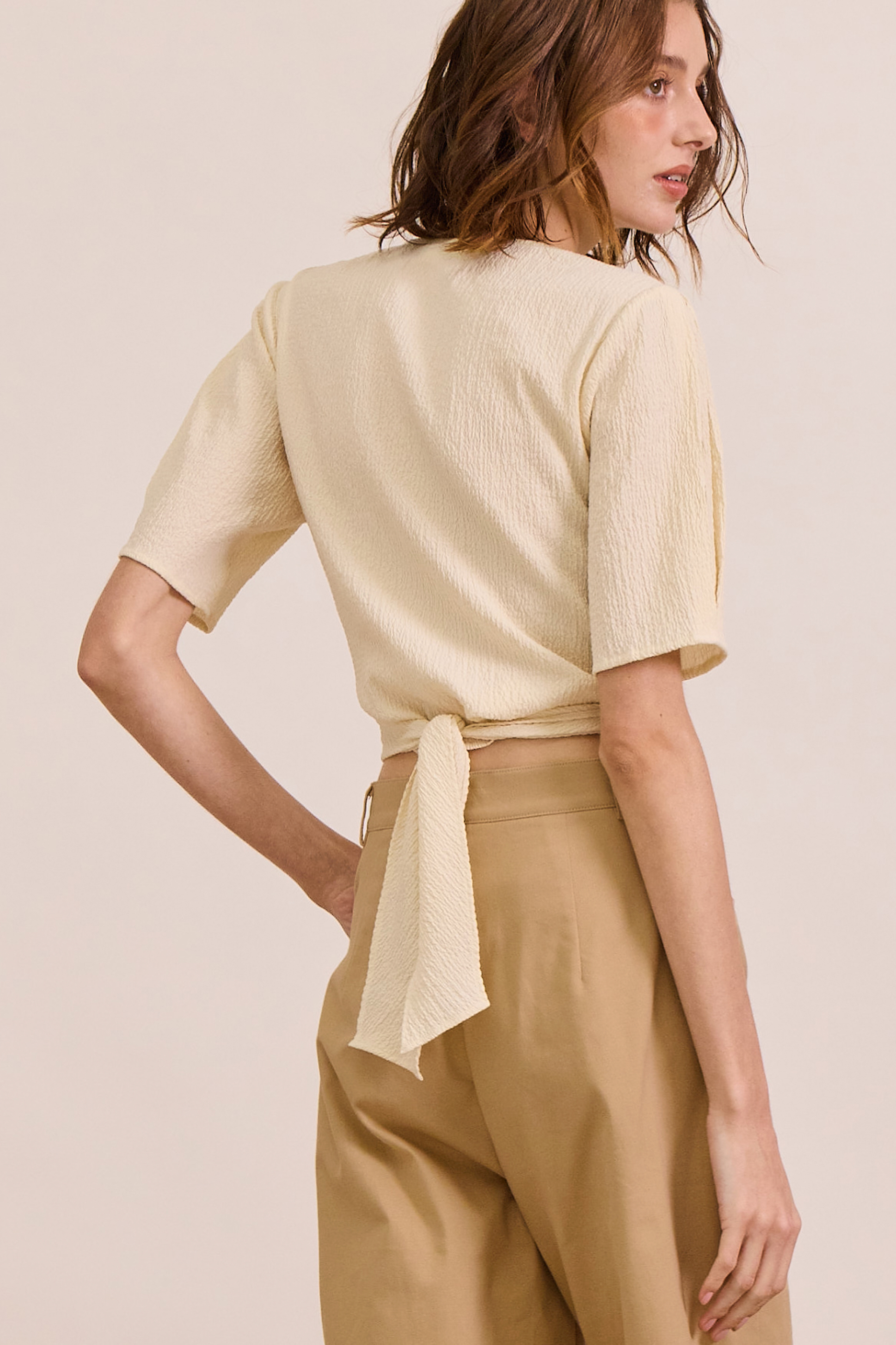 Textured Wrap Top