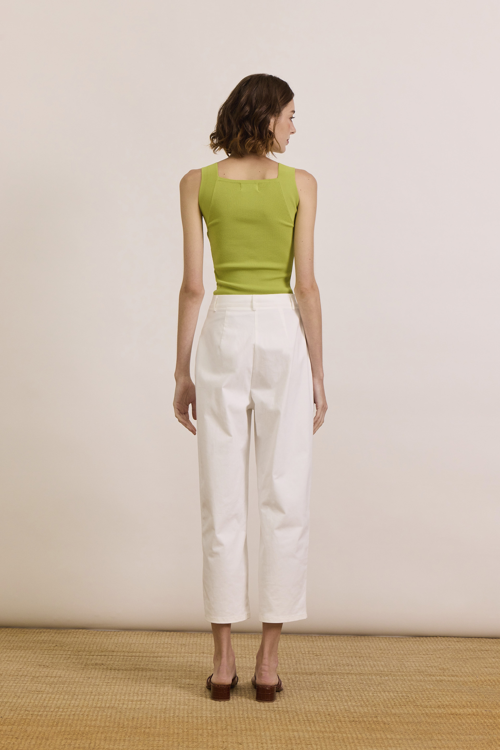 Square-Neck Knit Tank Top