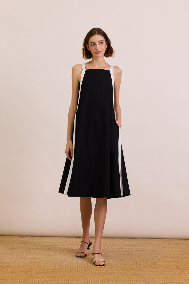 Ribbon Linen Dress
