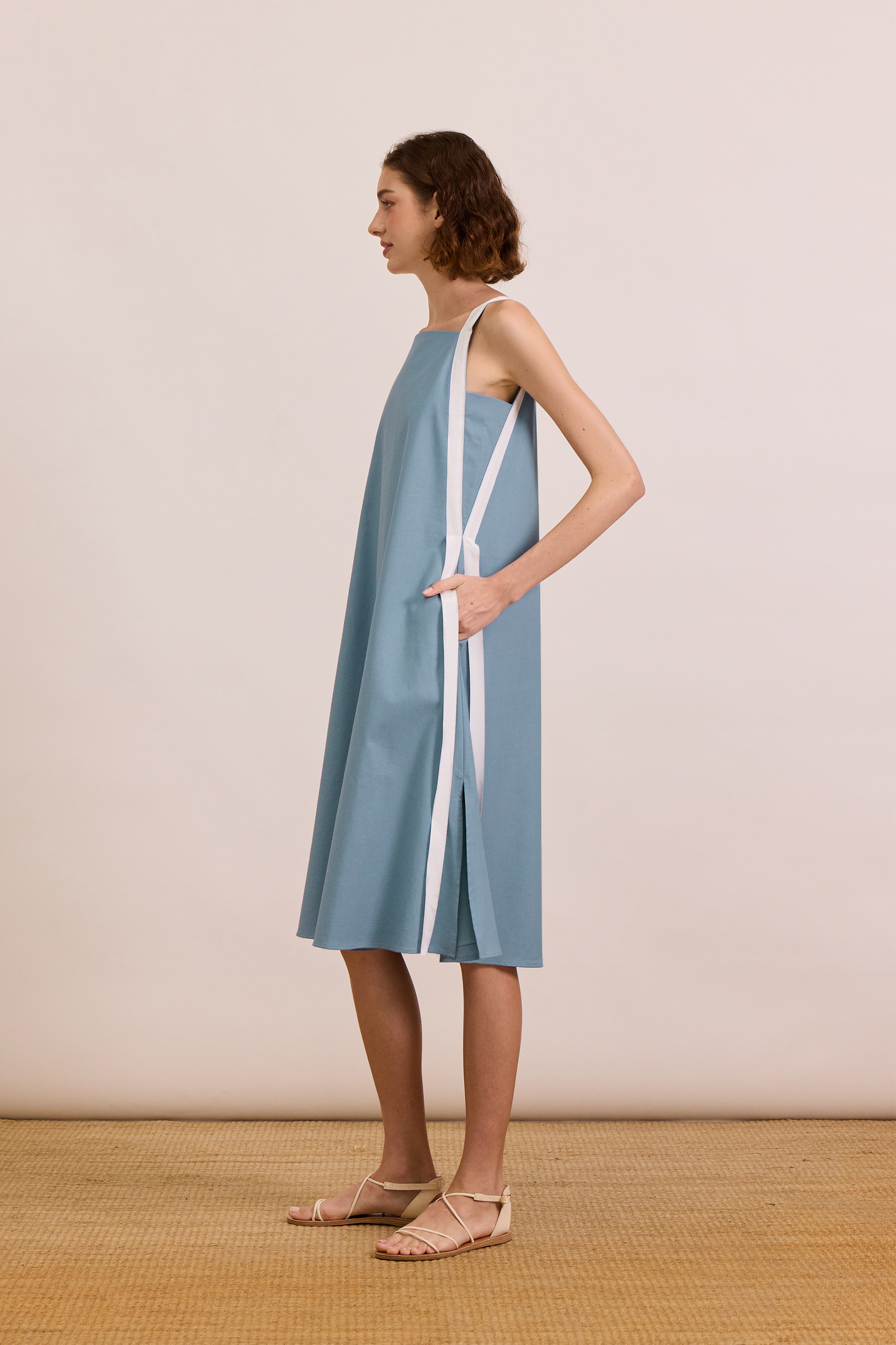 Ribbon Linen Dress