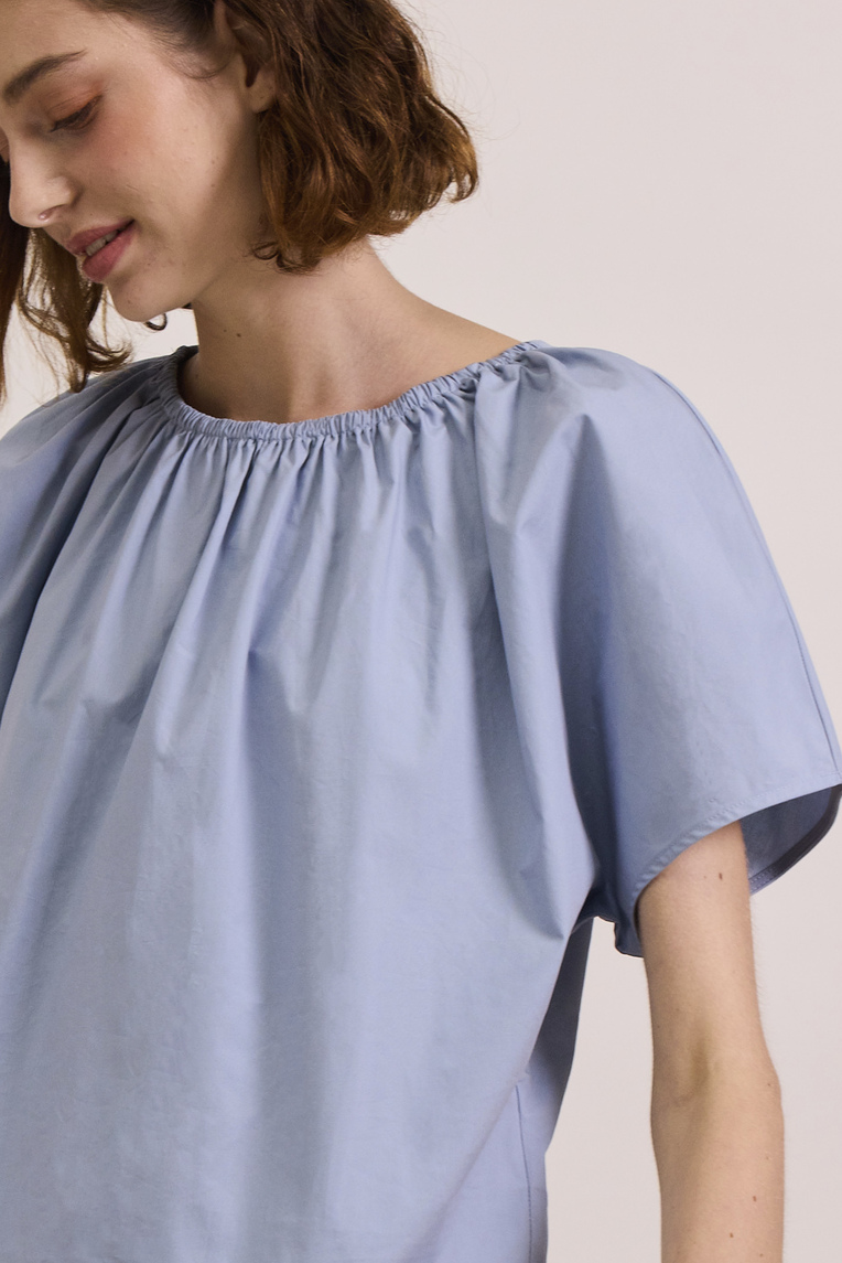 Cotton Gathered Cropped Top