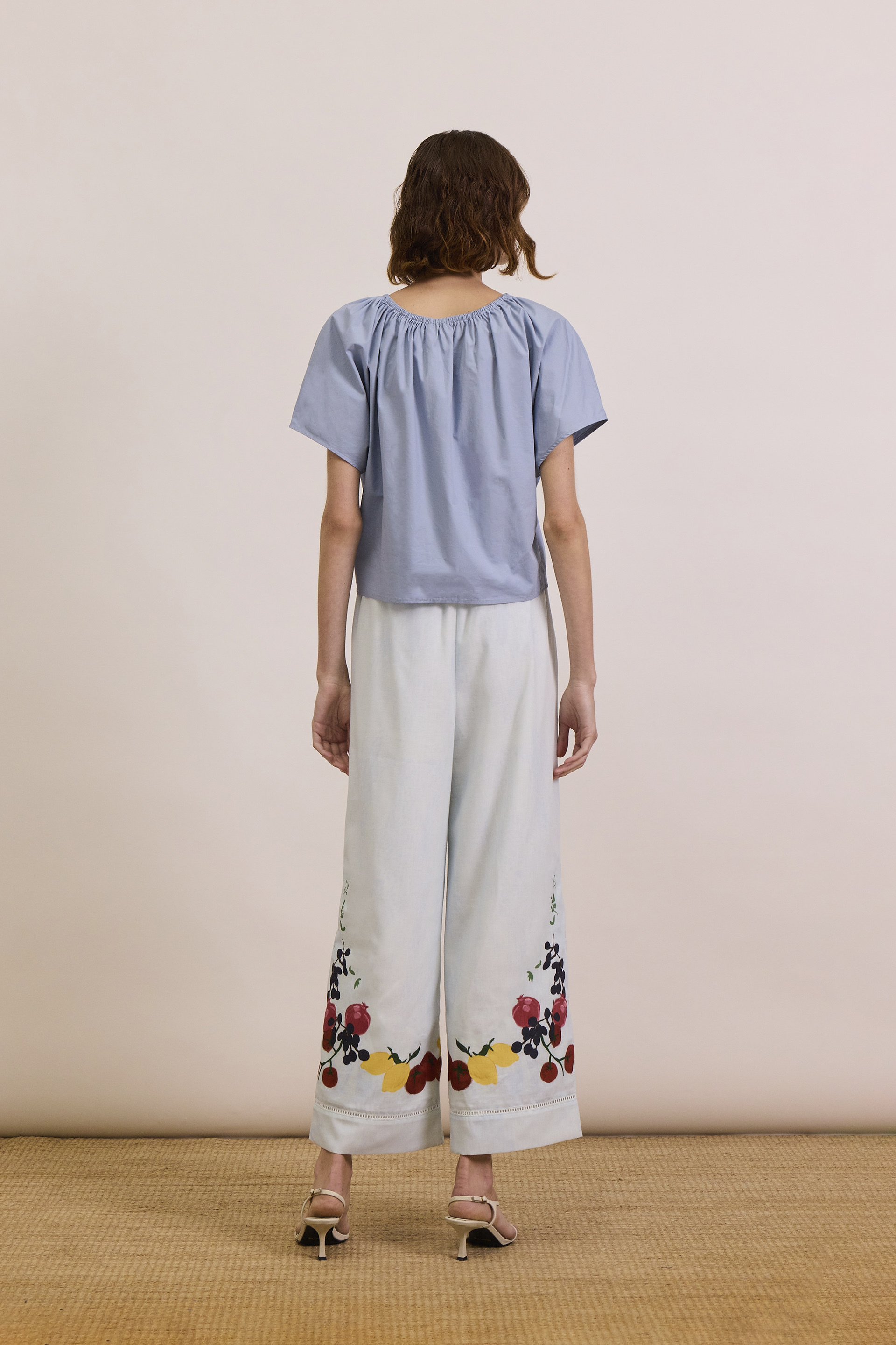 Cotton Gathered Cropped Top