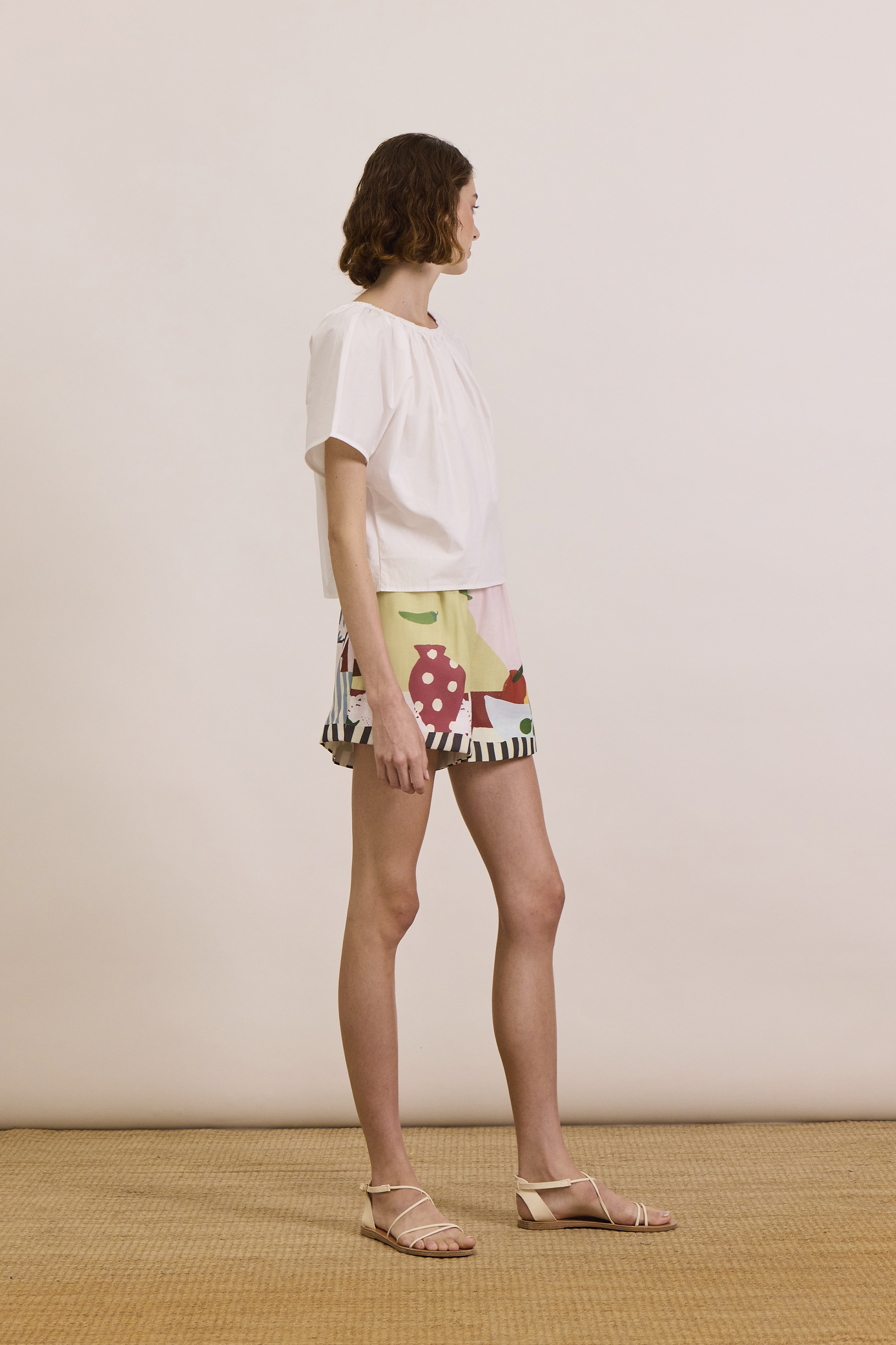 Cotton Gathered Cropped Top