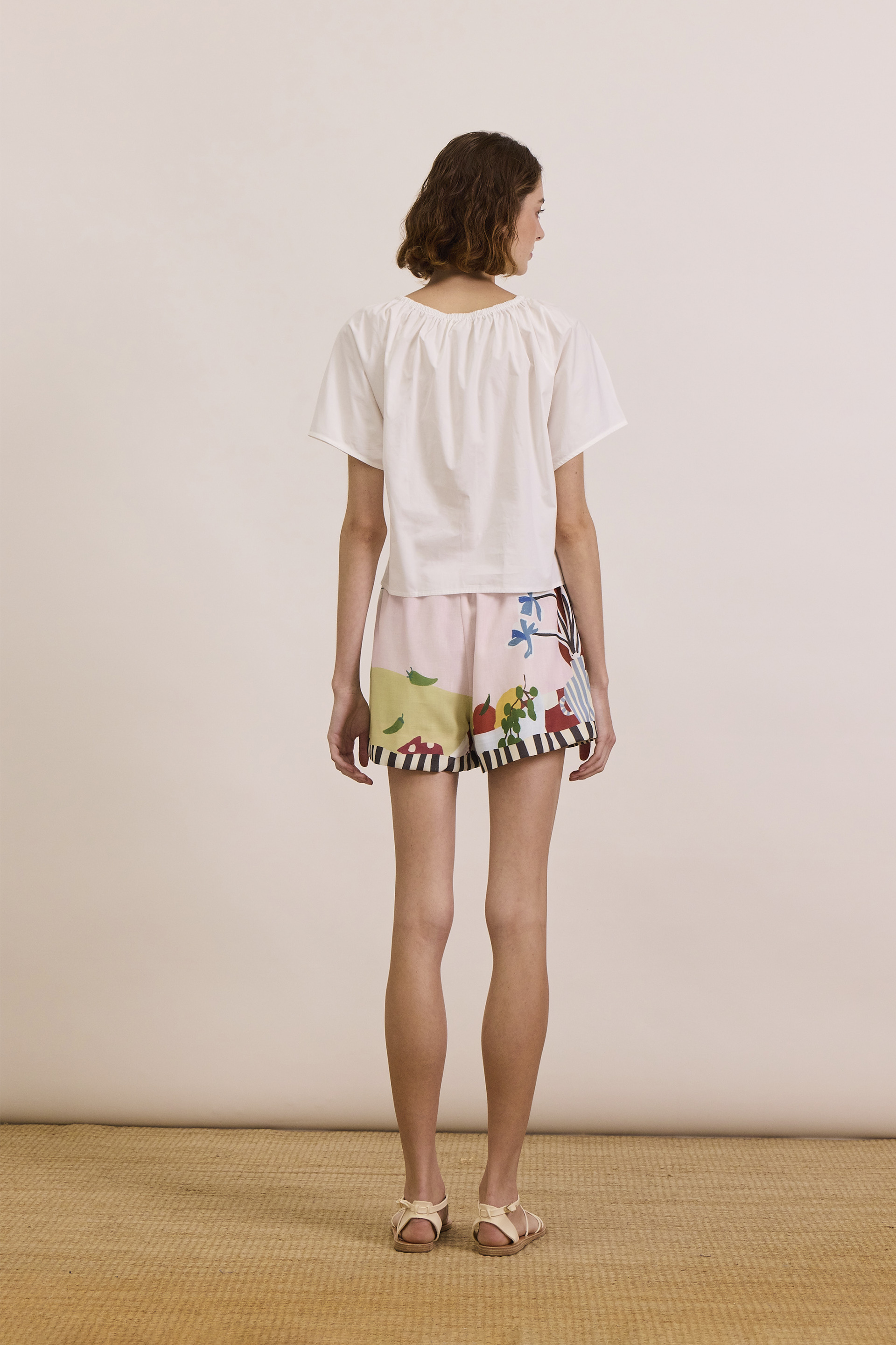 Cotton Gathered Cropped Top
