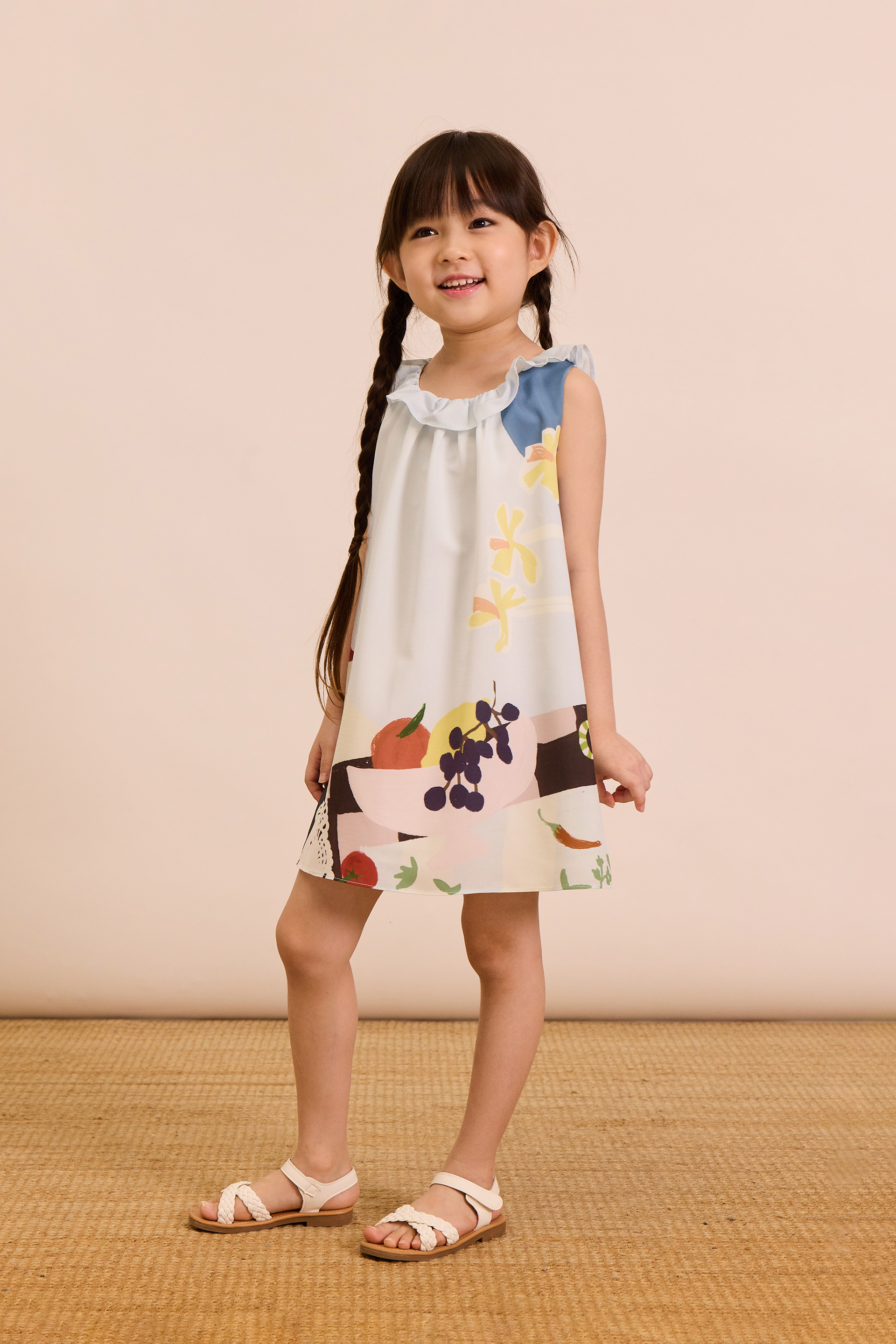 Mise-En-Place Ruffle Tie-Back Dress
