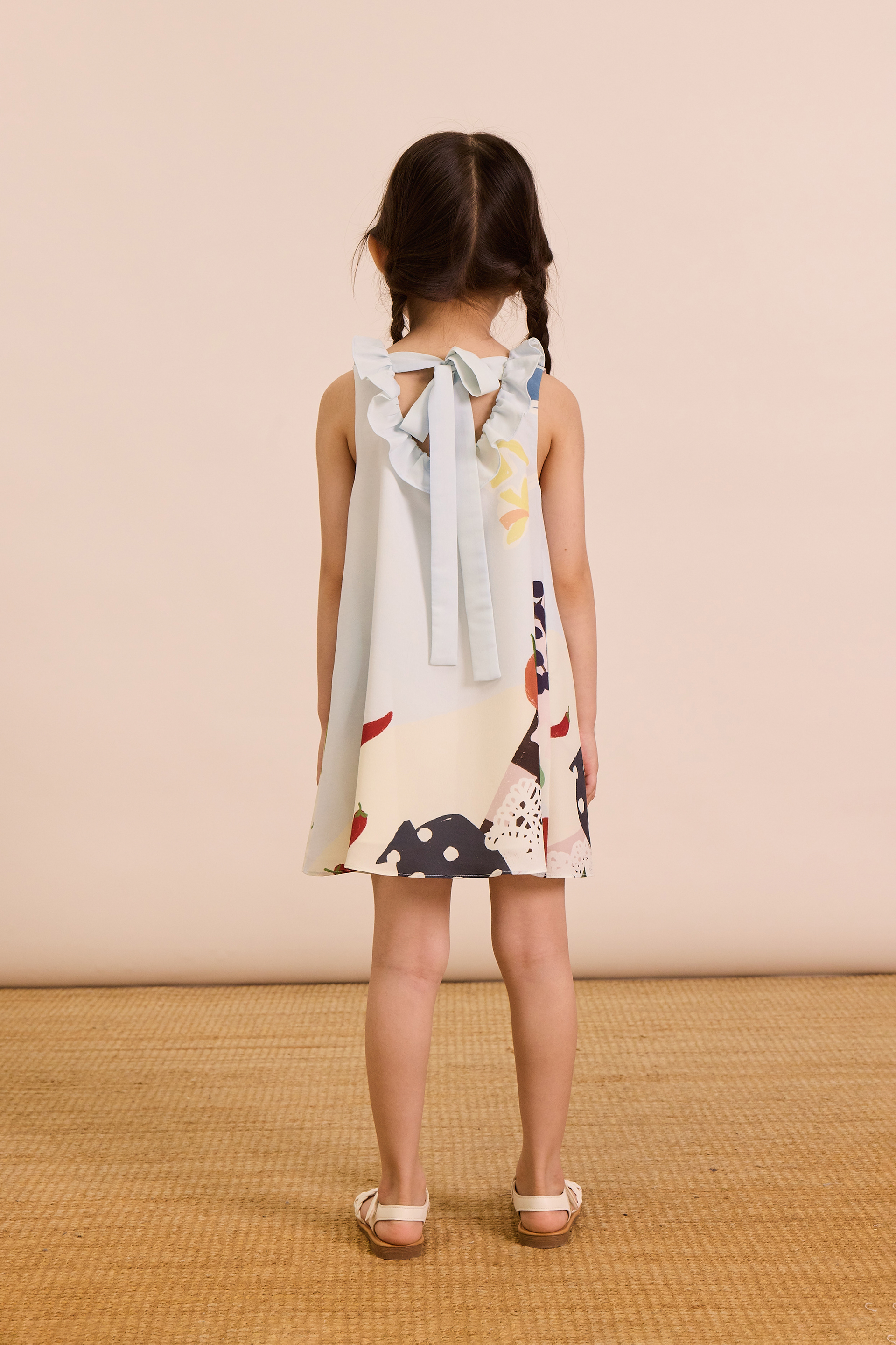 Mise-En-Place Ruffle Tie-Back Dress