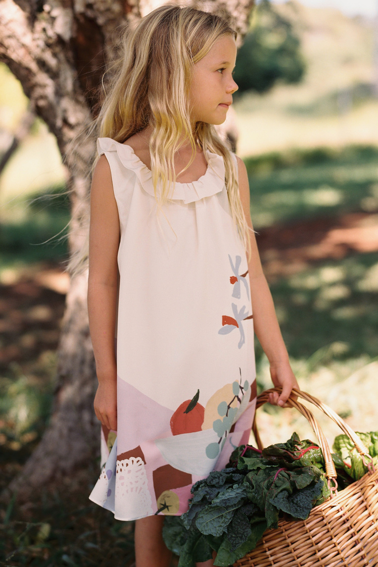 Mise-En-Place Ruffle Tie-Back Dress
