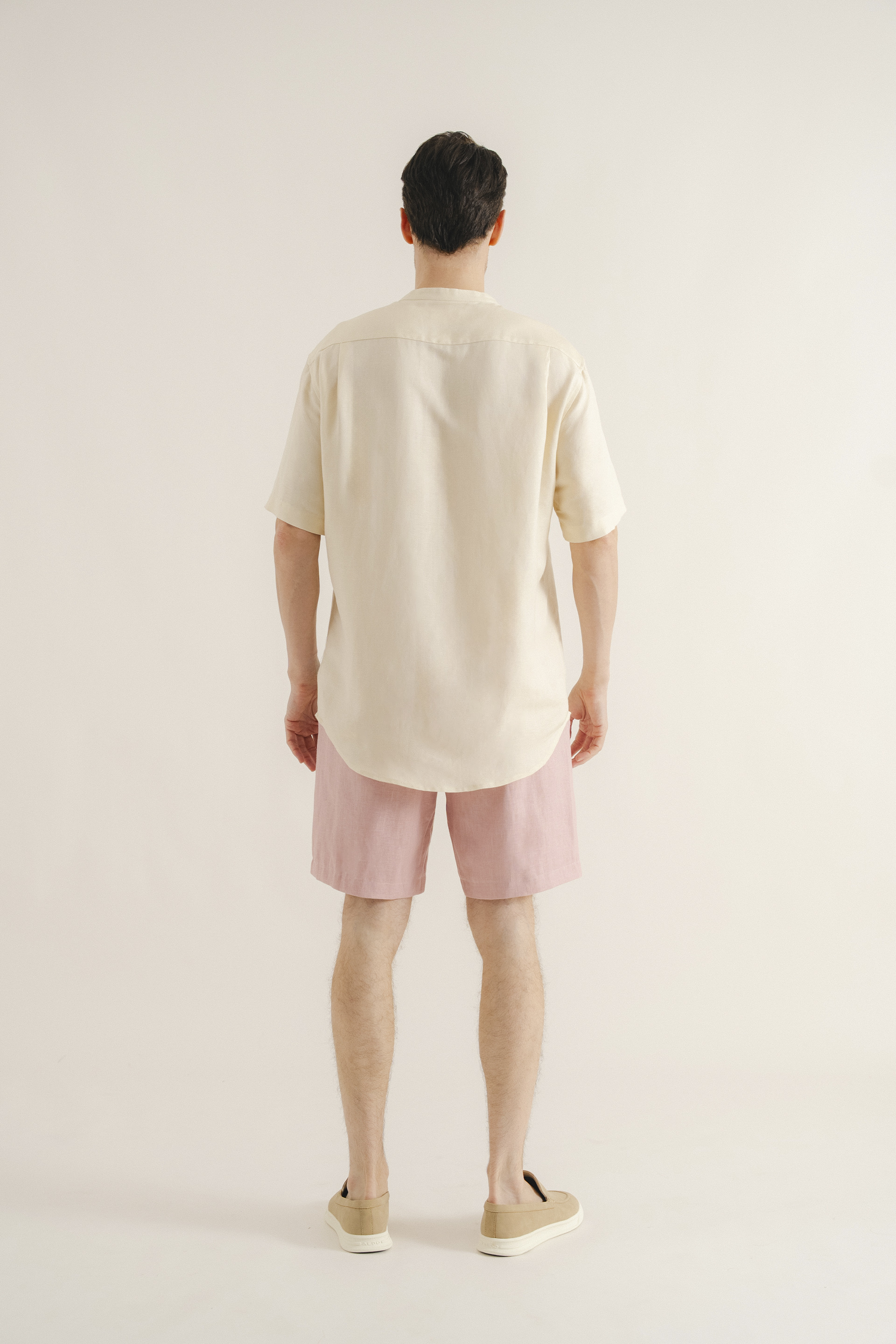 Linen Mandarin Collar Shirt