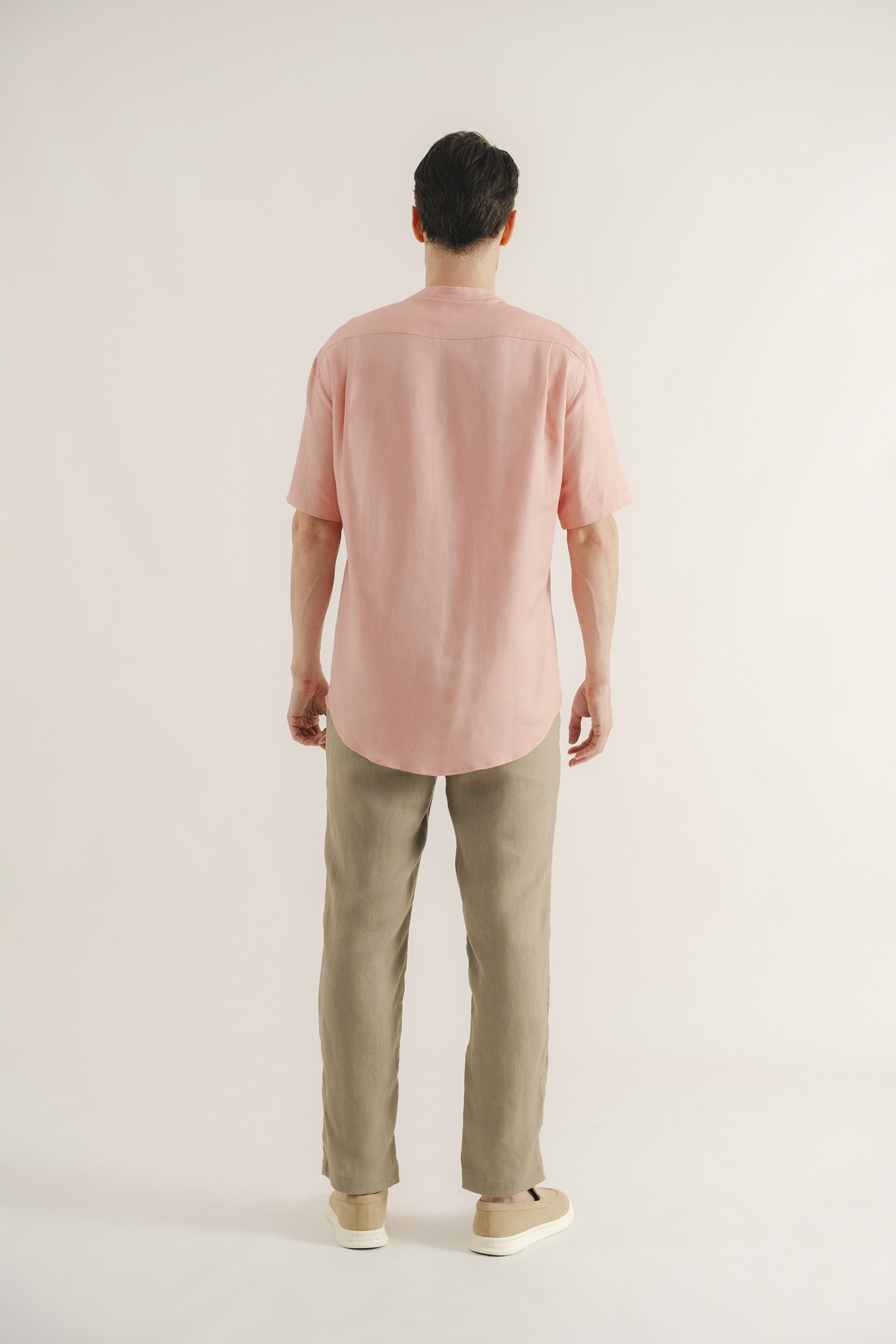 Linen Mandarin Collar Shirt
