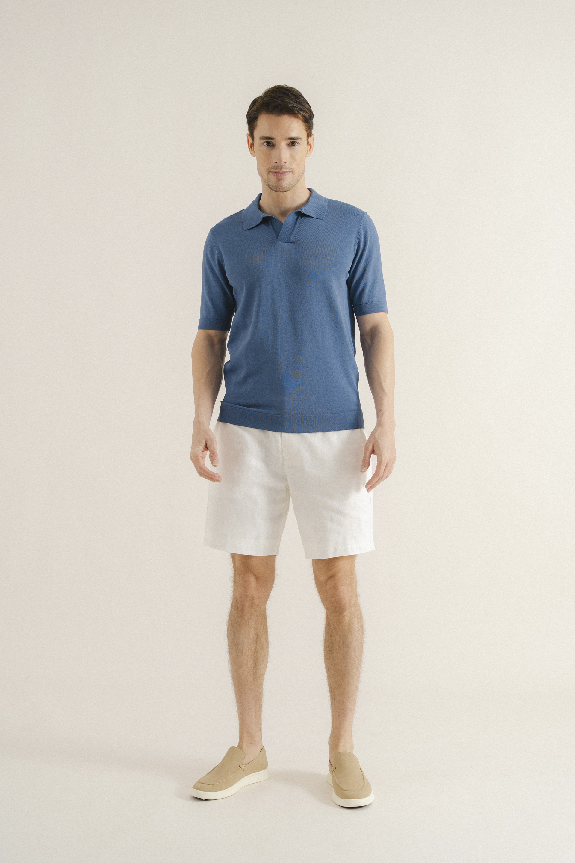 Rayon Knitted Polo Top