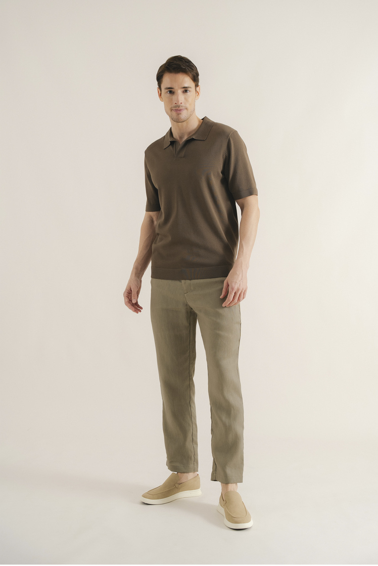 Rayon Knitted Polo Top