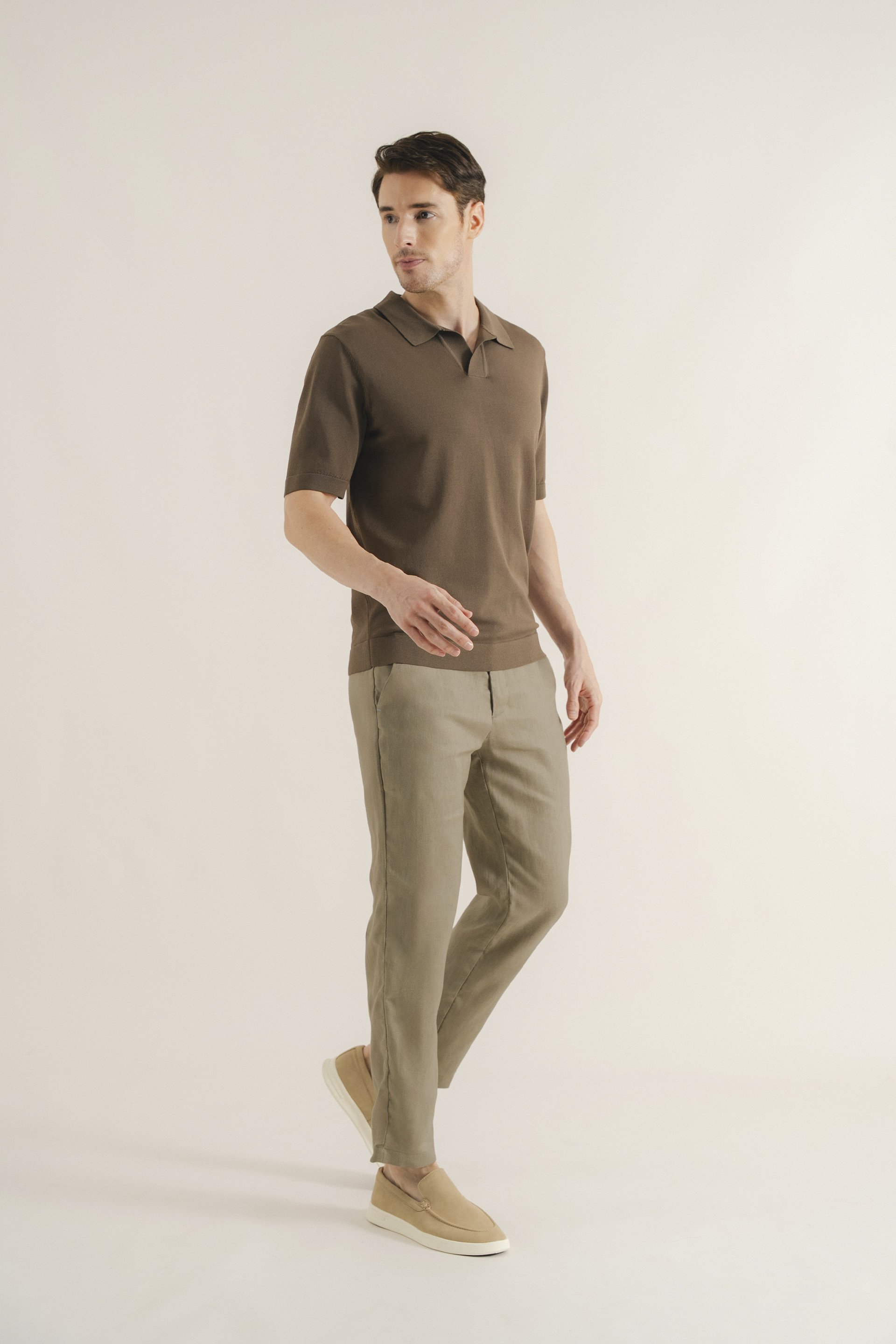 Rayon Knitted Polo Top