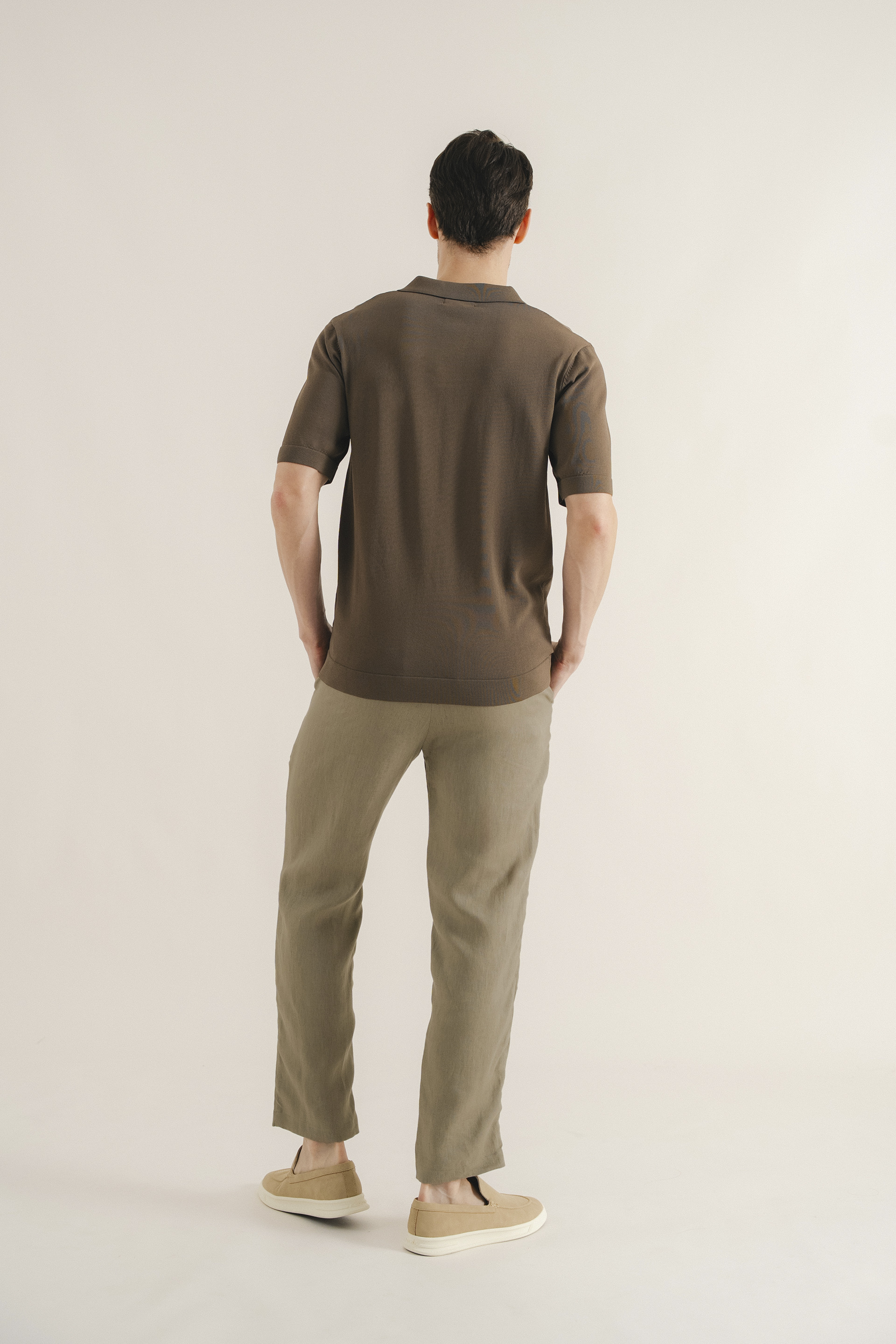 Rayon Knitted Polo Top