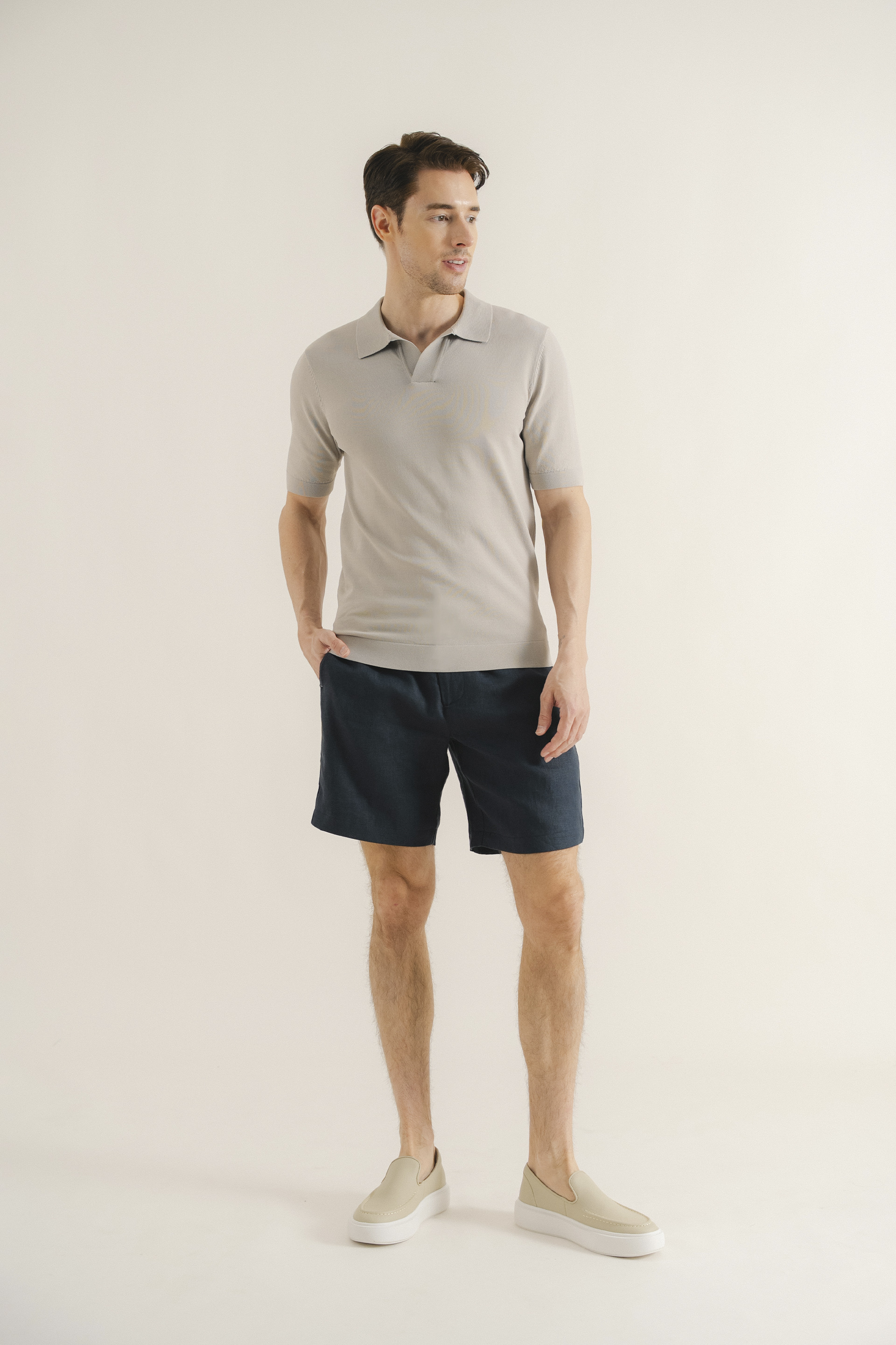 Rayon Knitted Polo Top