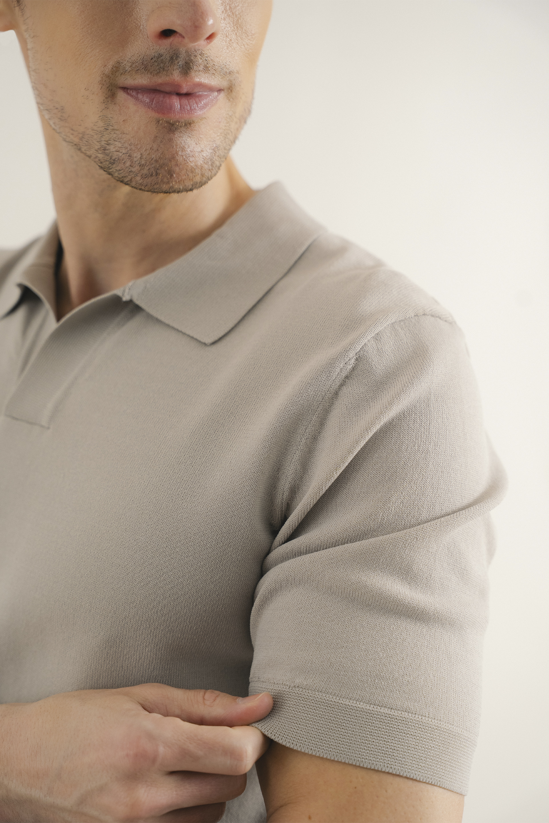Rayon Knitted Polo Top