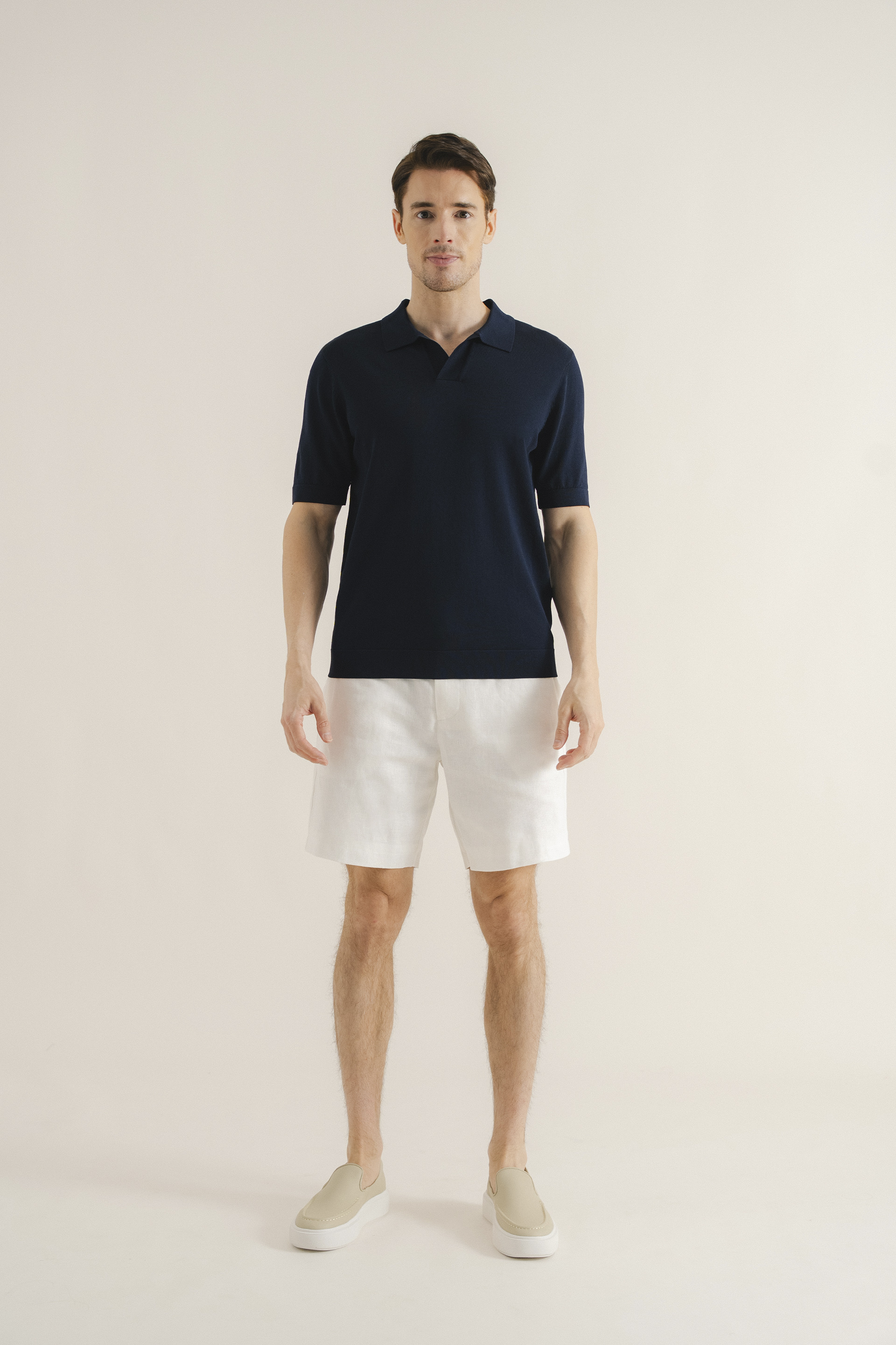 Rayon Knitted Polo Top