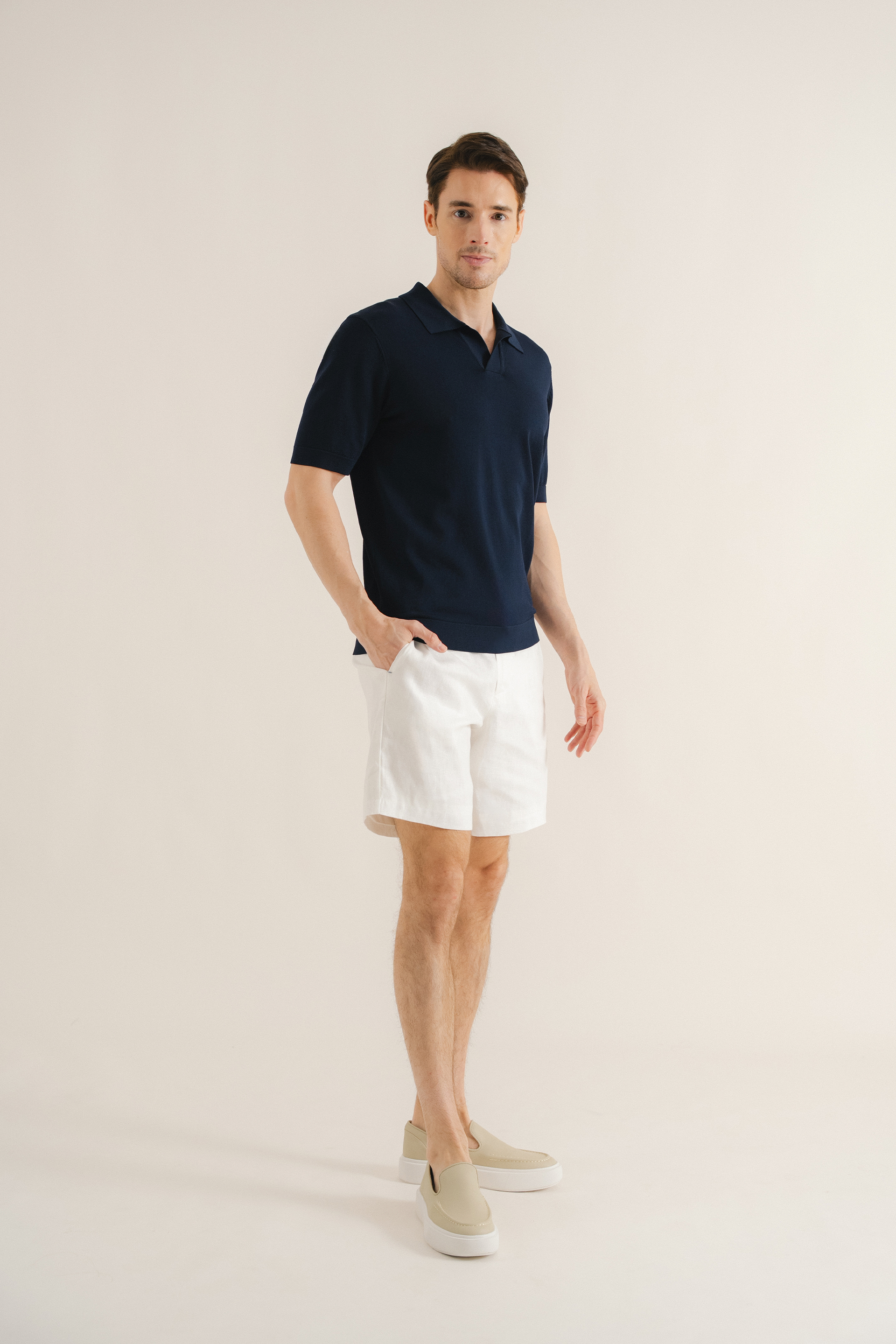 Rayon Knitted Polo Top