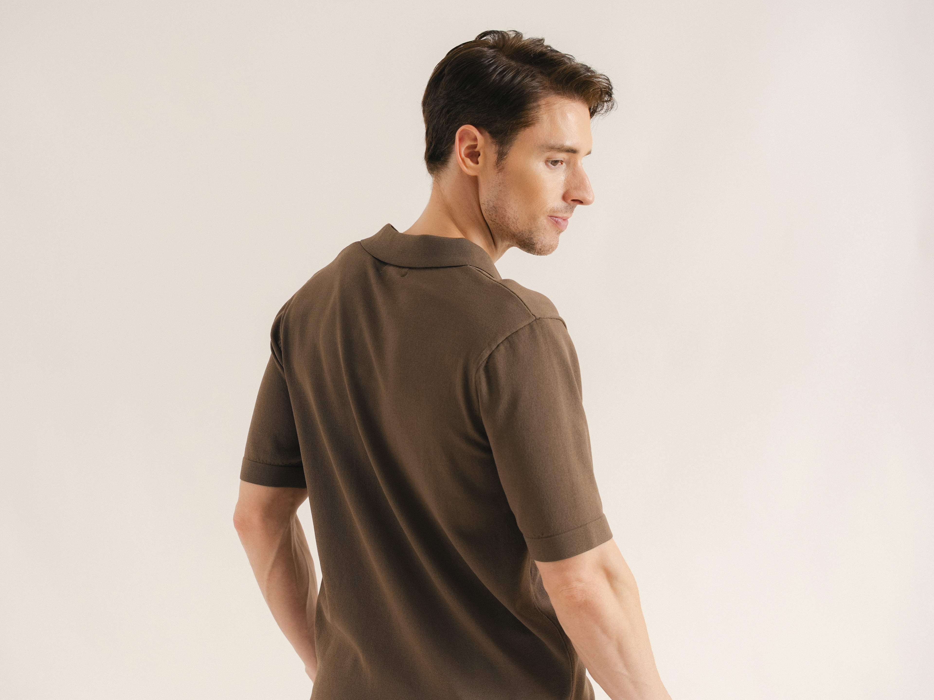 Rayon Knitted Polo Top