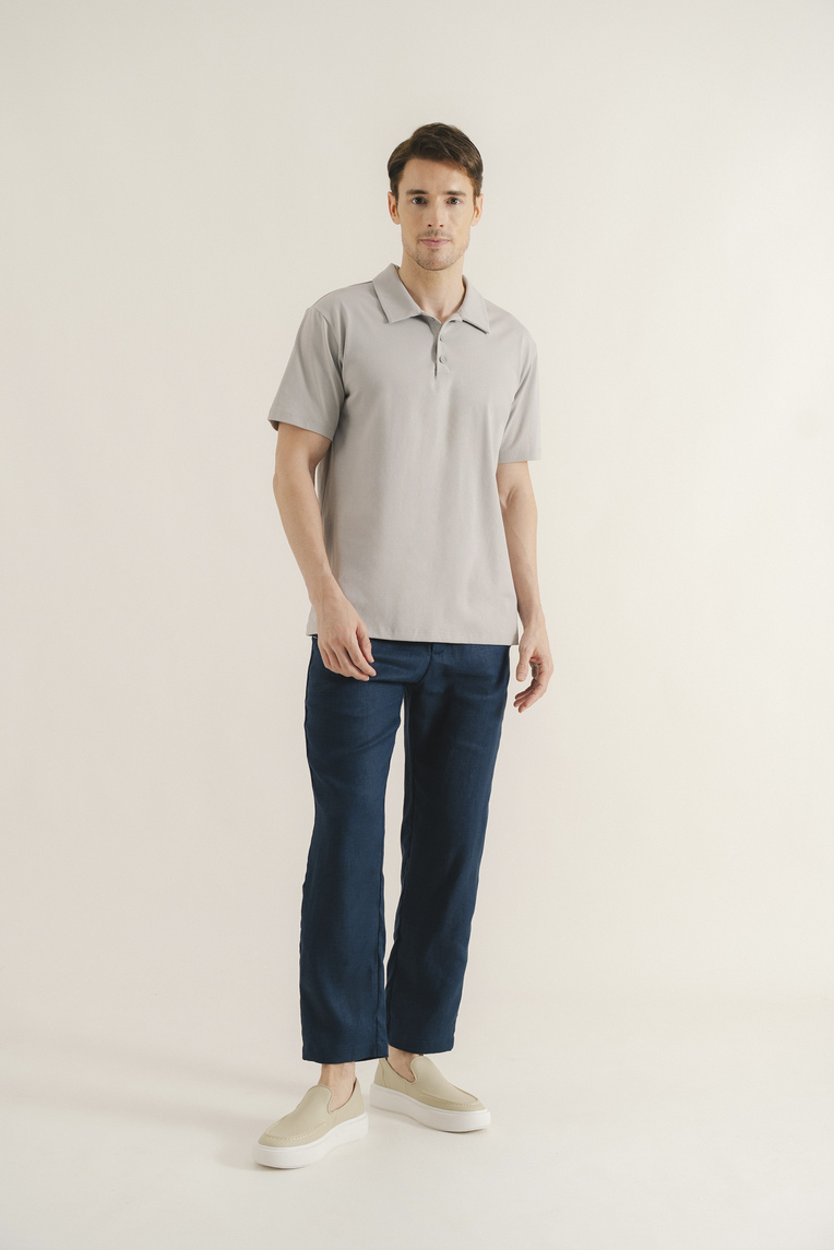 Cotton Button-Front Polo
