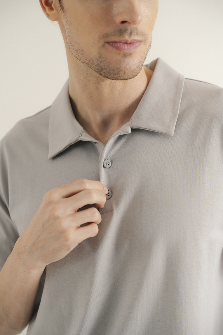 Cotton Button-Front Polo