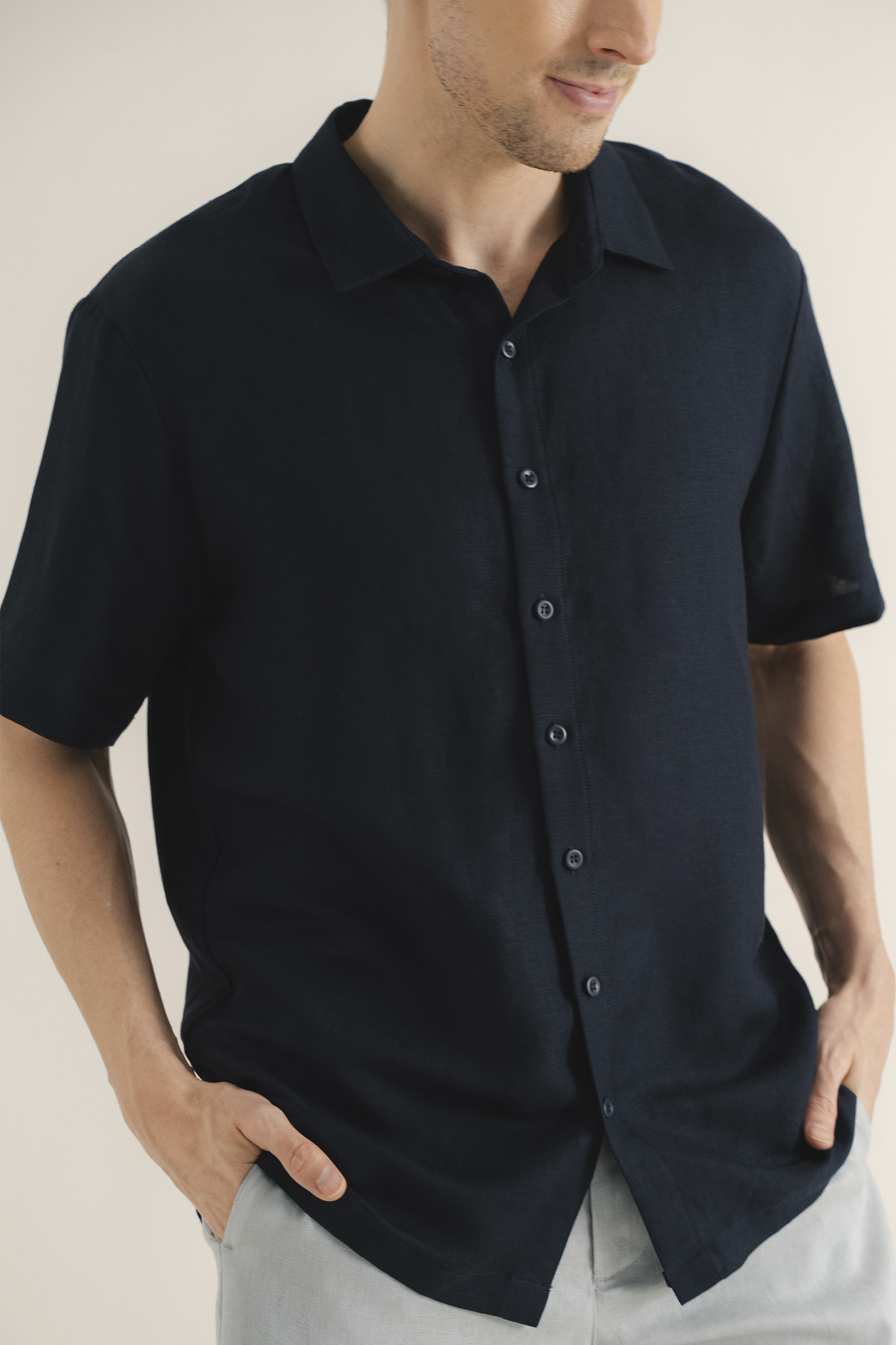 Men’s Linen Collared Shirt