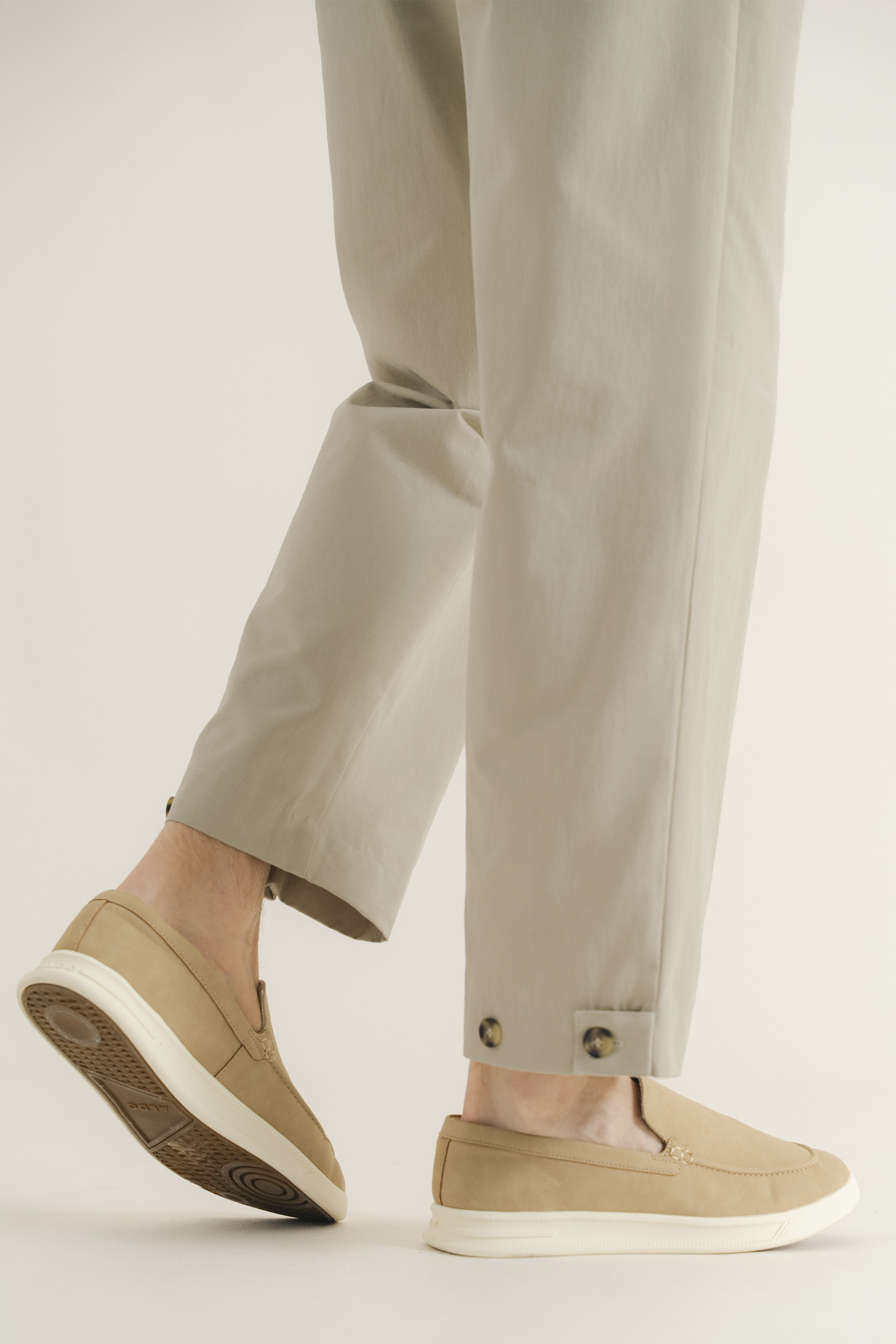 Buttoned-Cuff Straight Leg Trousers