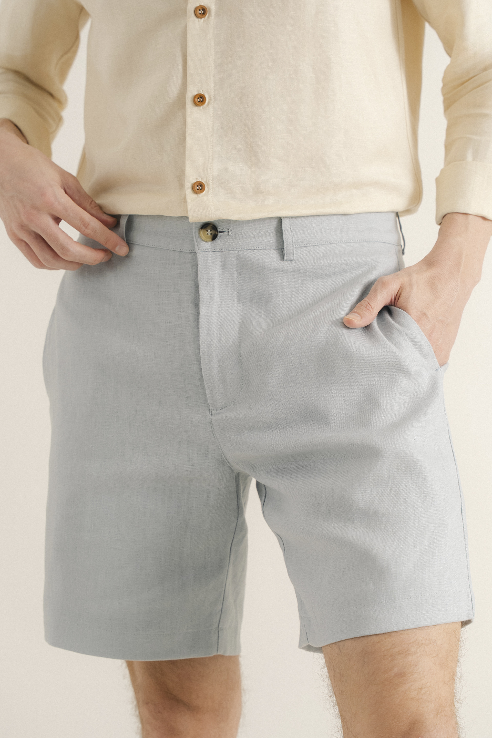 Relaxed Fit Linen Shorts