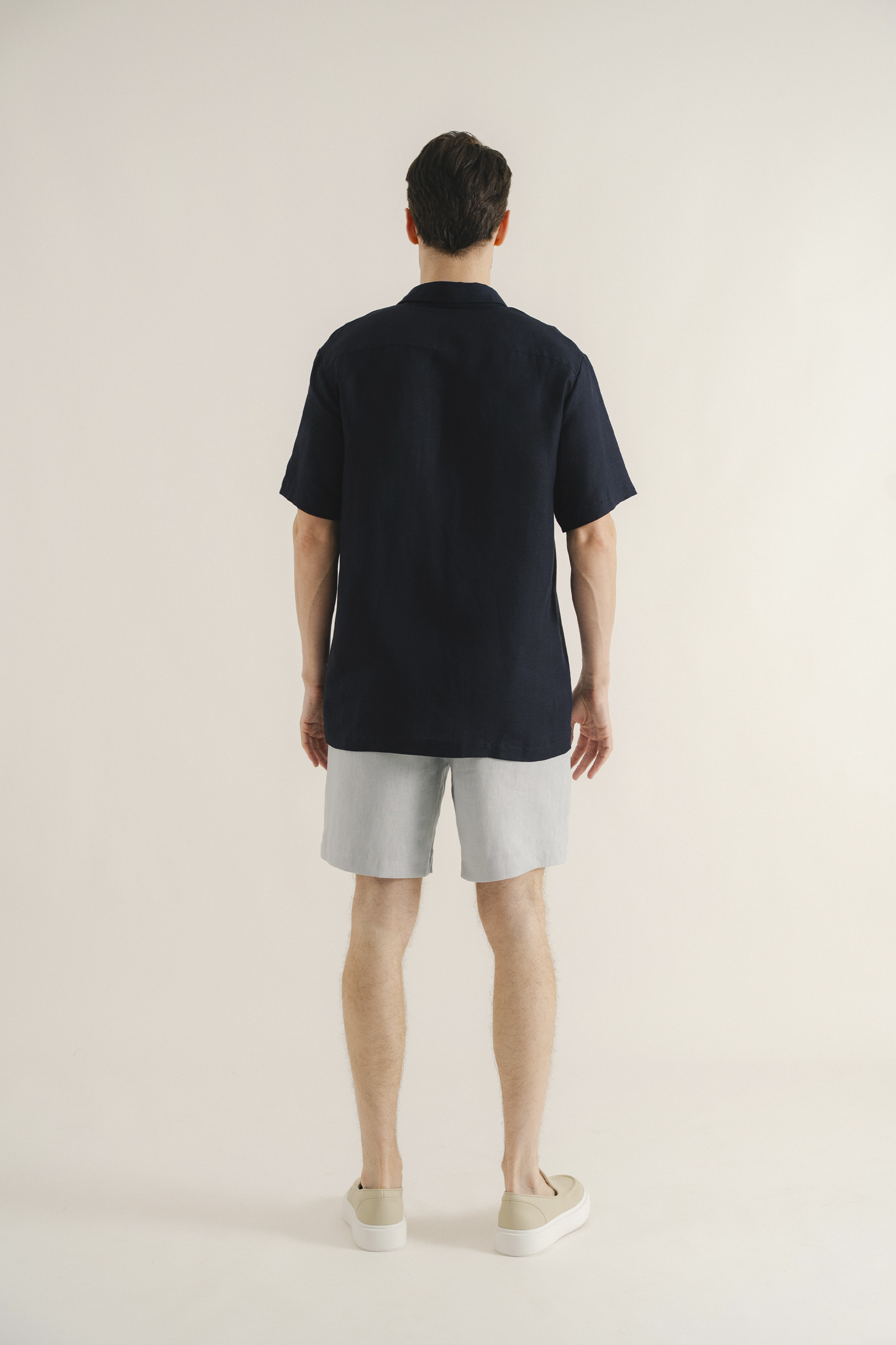 Relaxed Fit Linen Shorts
