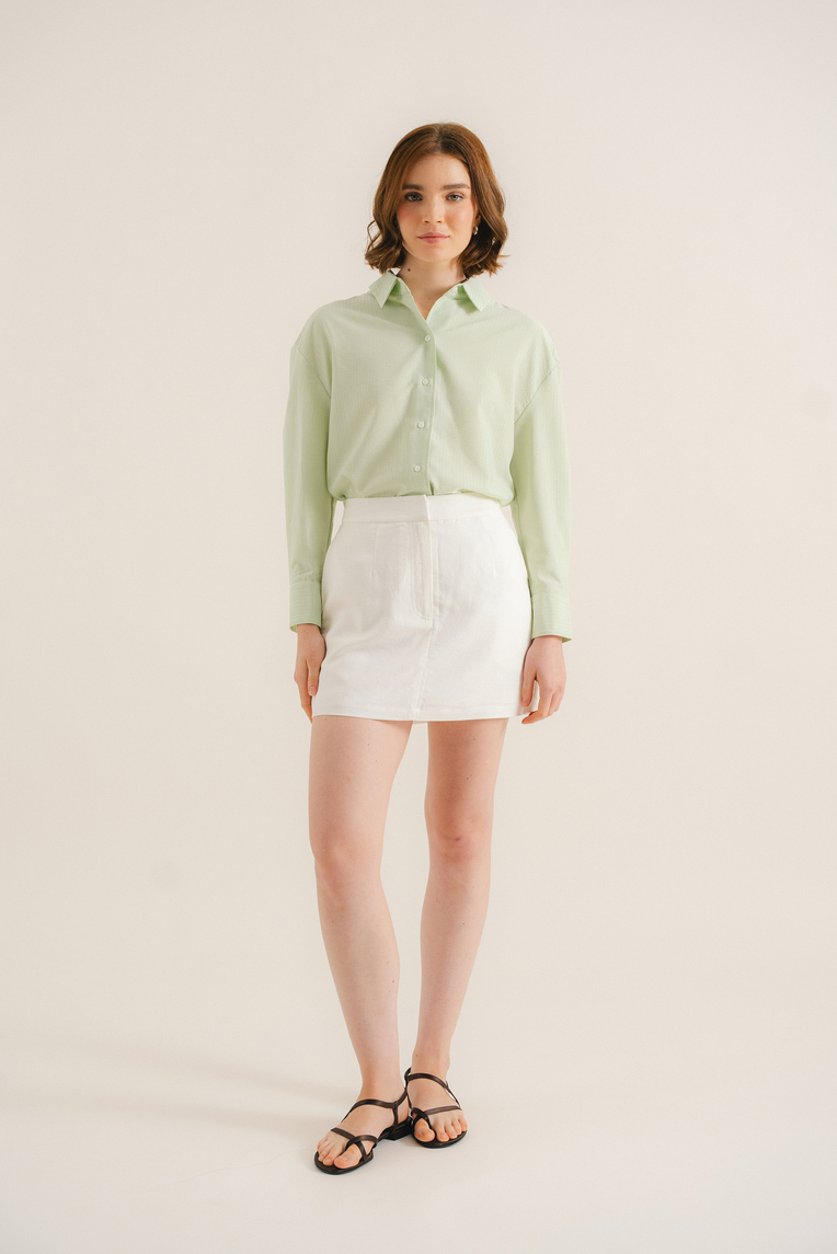 Seersucker Striped Oversized Shirt