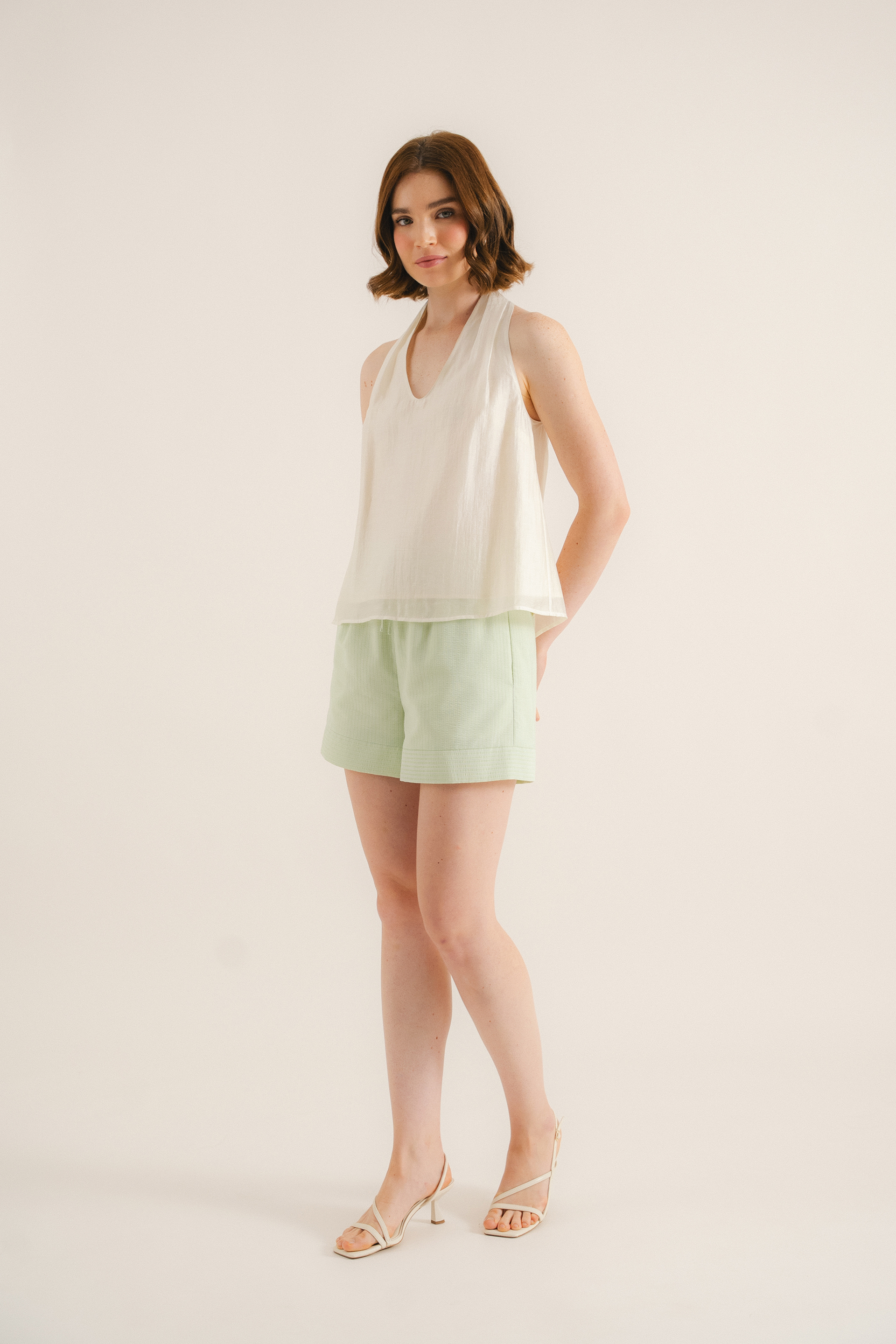 Seersucker Striped Shorts