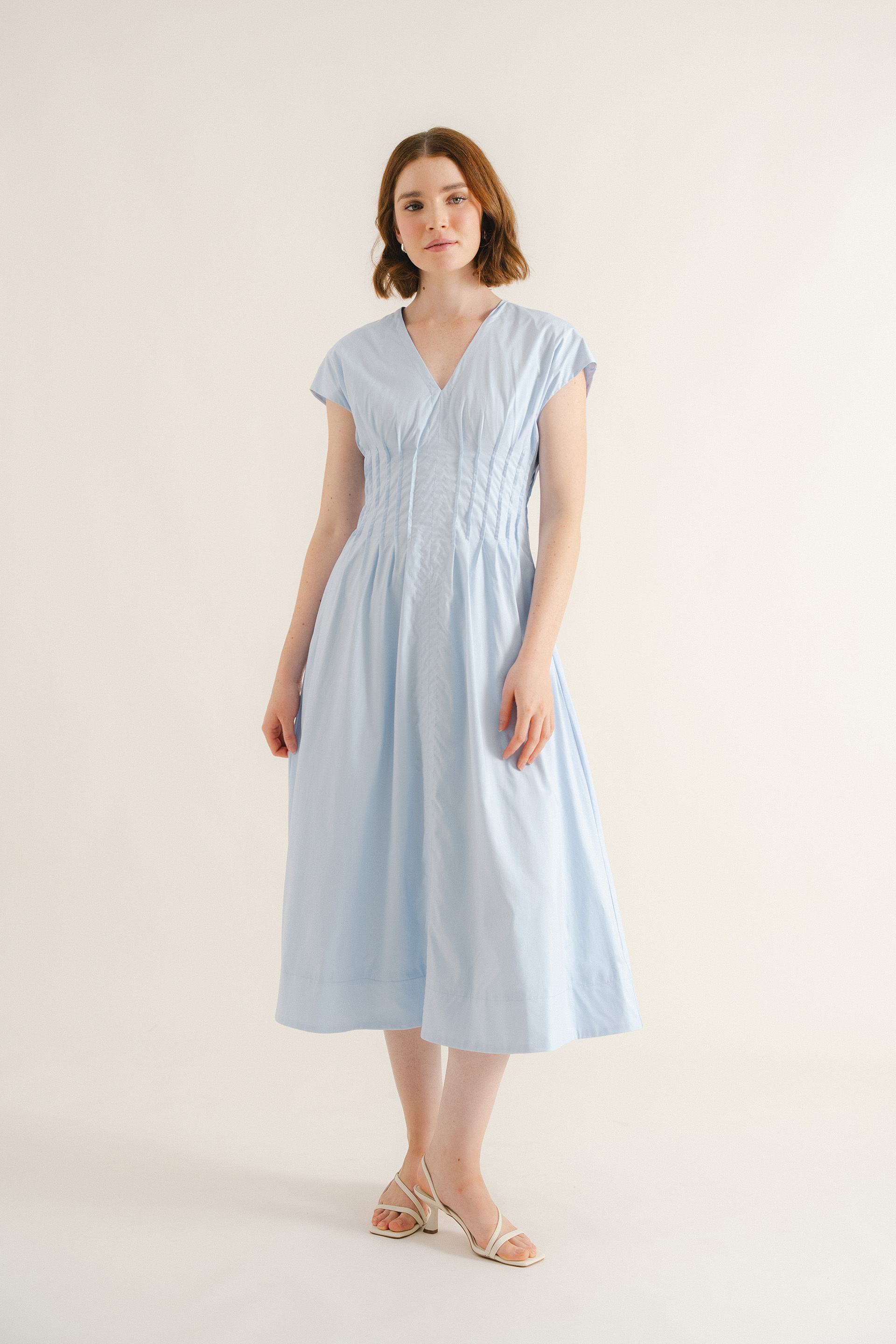 Modal-Cotton Pleated Dress