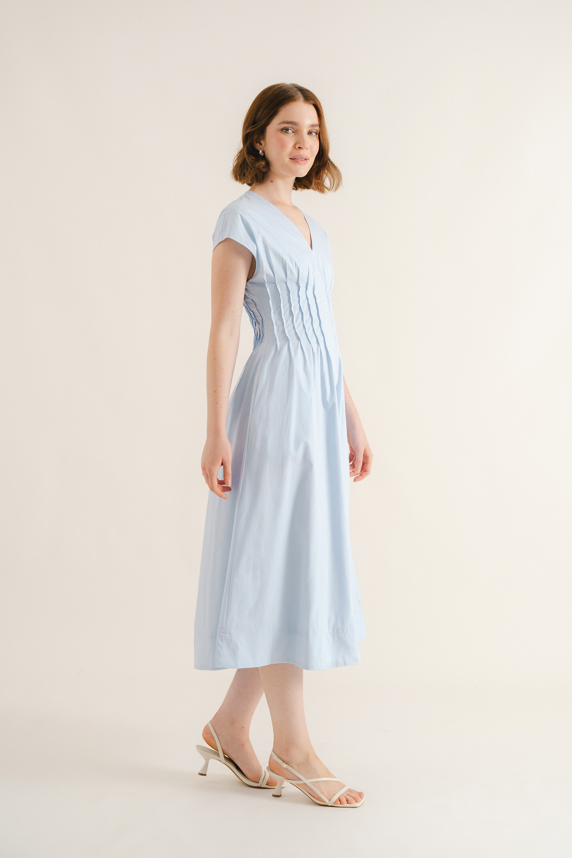 Modal-Cotton Pleated Dress