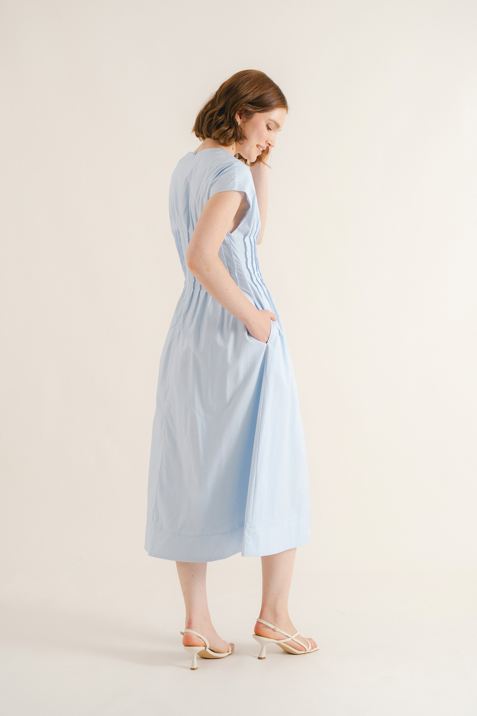Modal-Cotton Pleated Dress