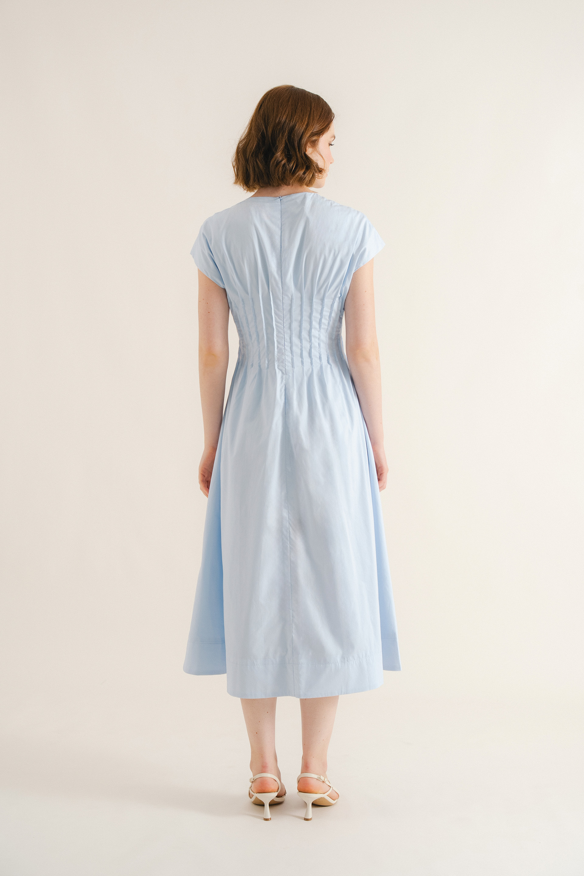 Modal-Cotton Pleated Dress