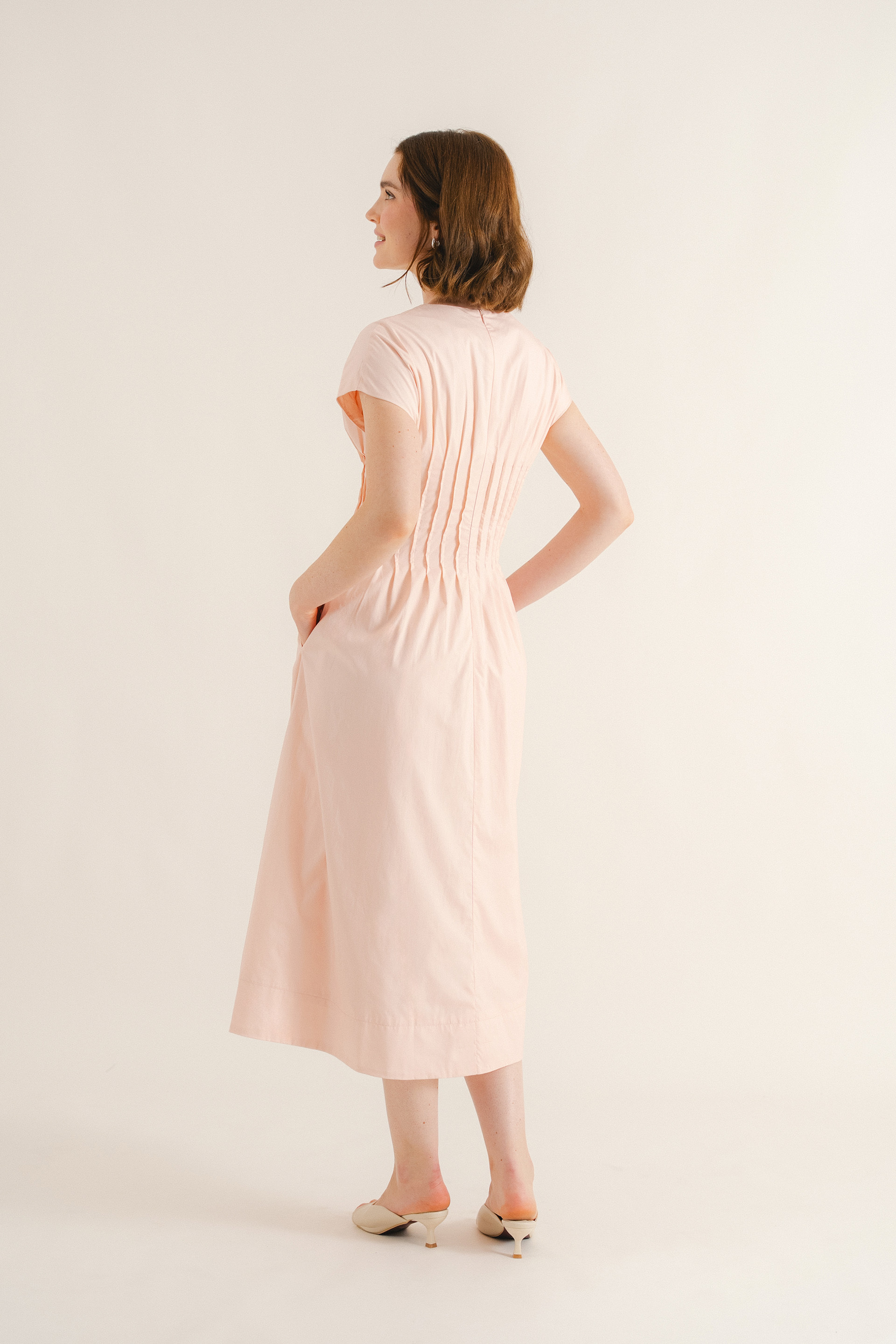 Modal-Cotton Pleated Dress