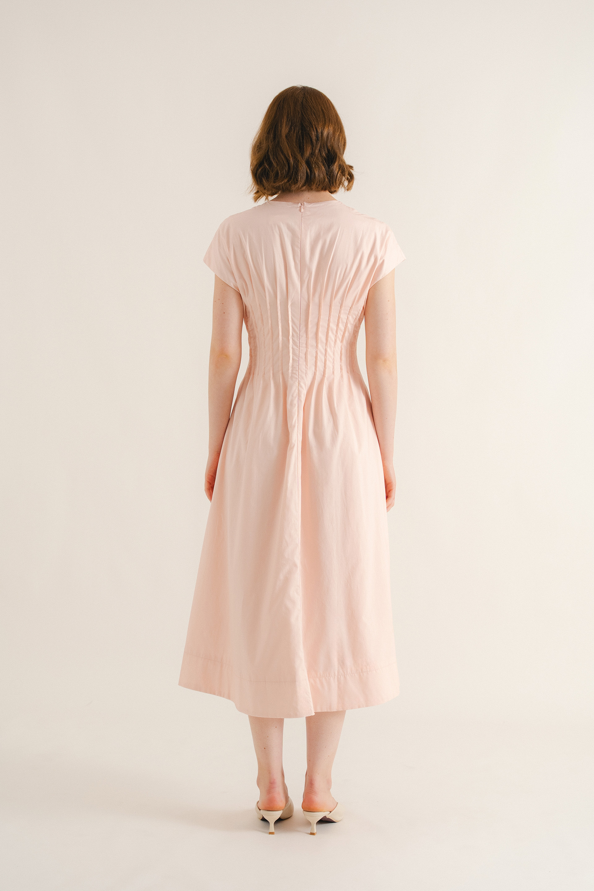 Modal-Cotton Pleated Dress