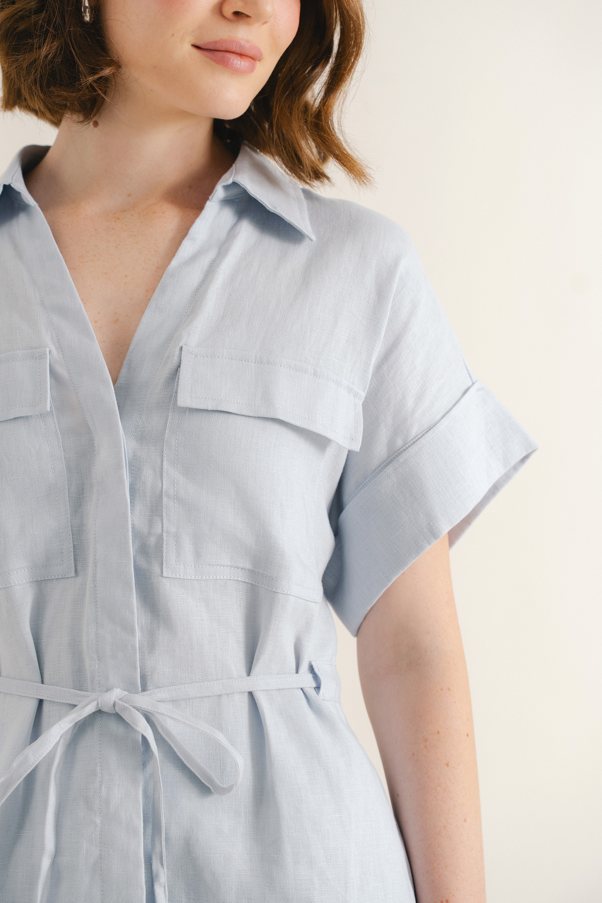 Relaxed Linen Peplum Shirt