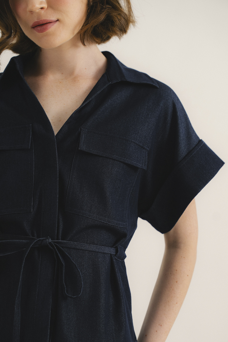 Relaxed Chambray Peplum Shirt