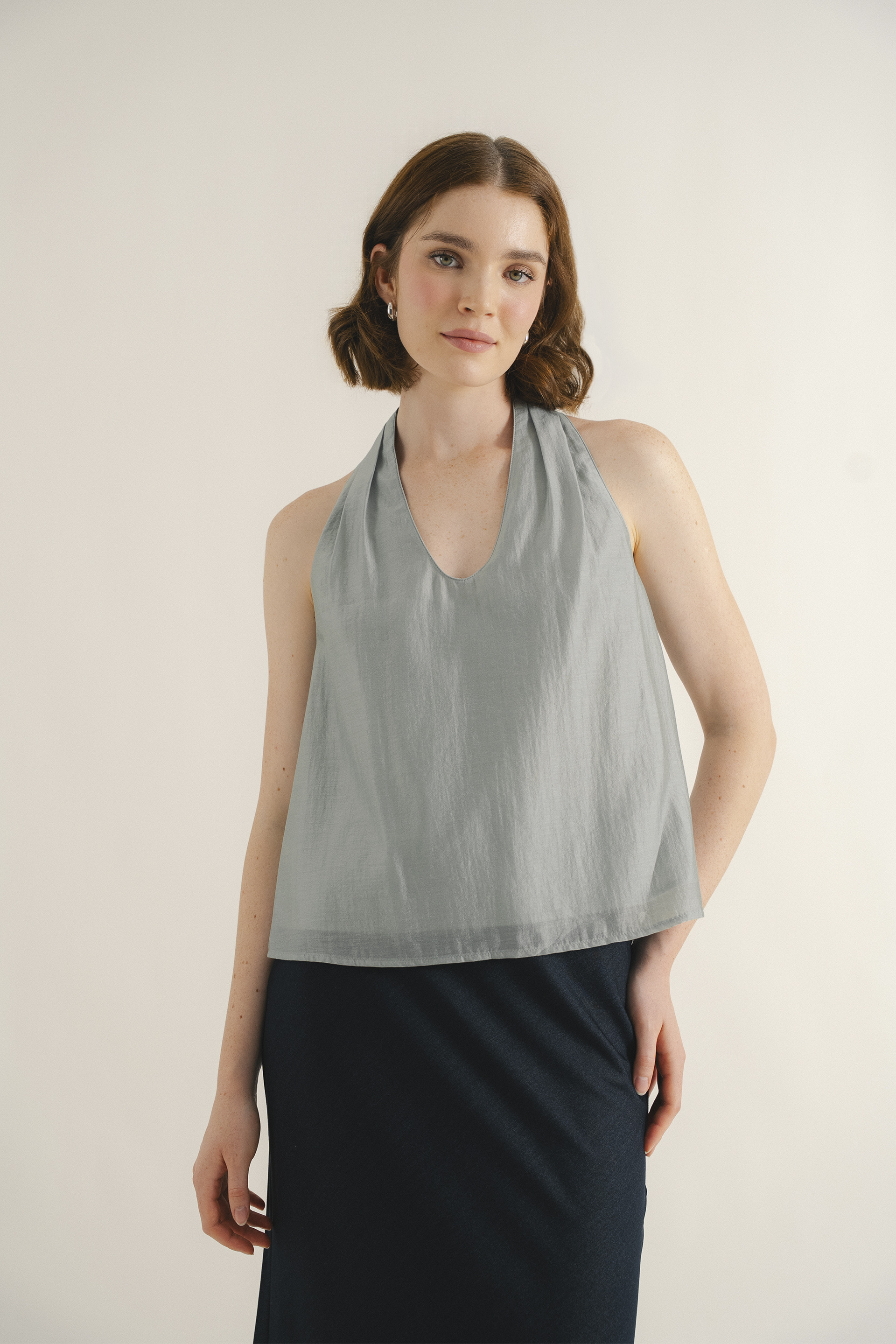 Viscose U-Neck Halter Top