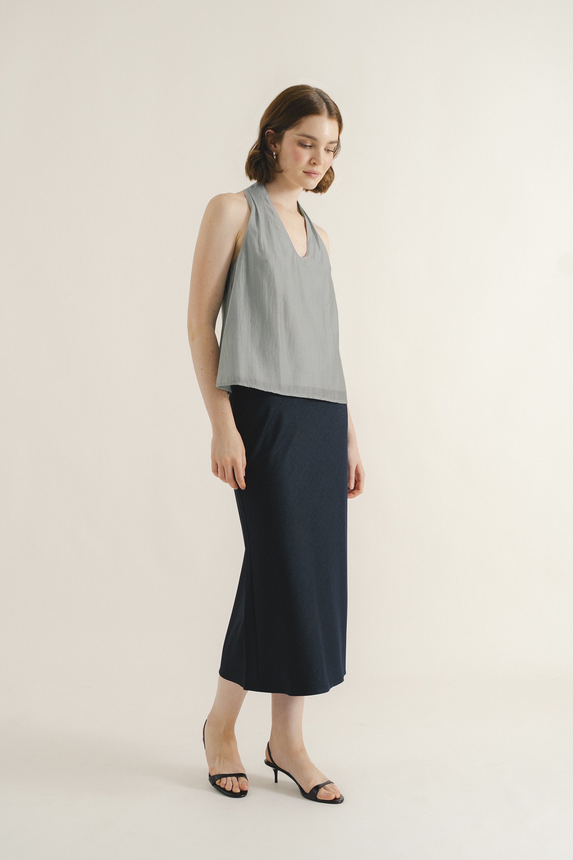 Viscose U-Neck Halter Top