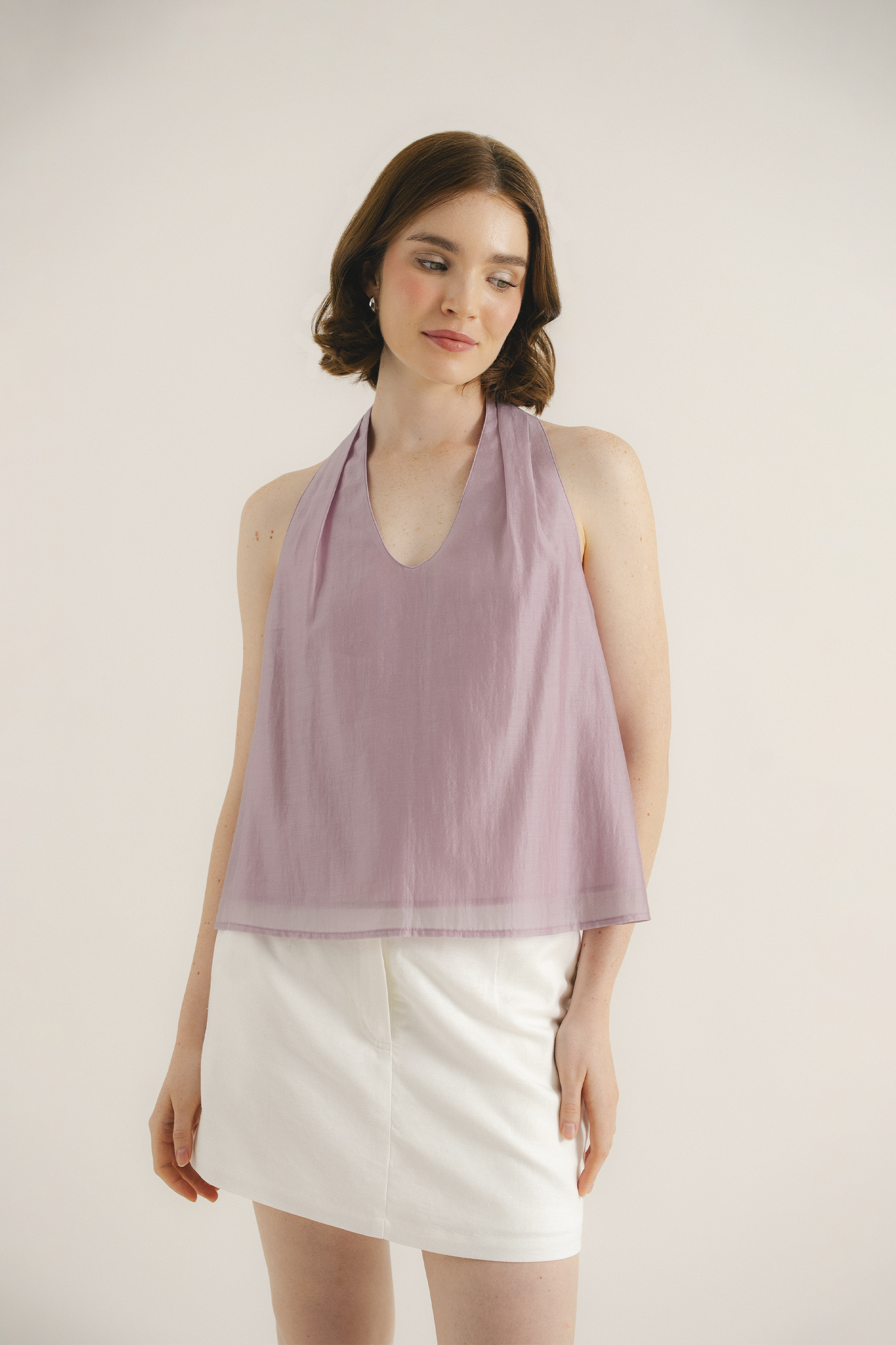 Viscose U-Neck Halter Top