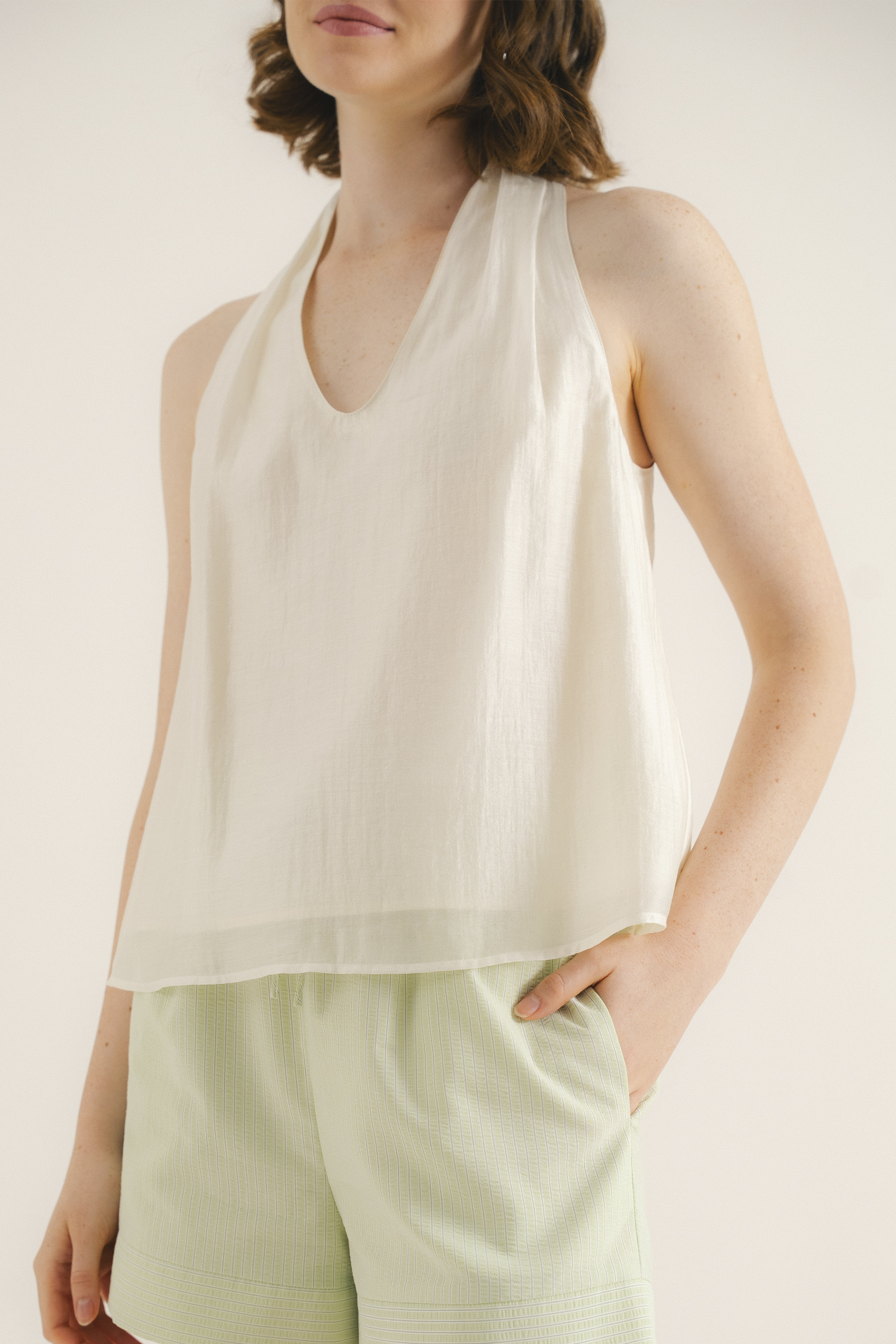 Viscose U-Neck Halter Top