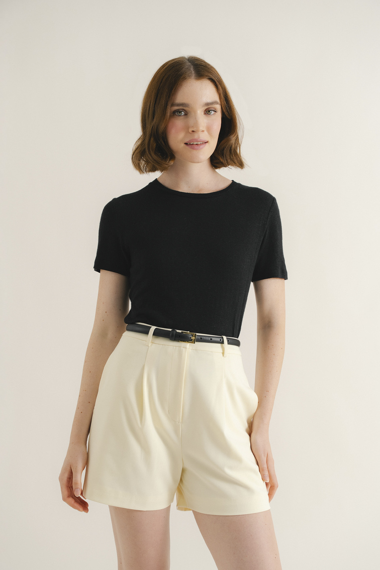 Linen-Blend Classic Tee