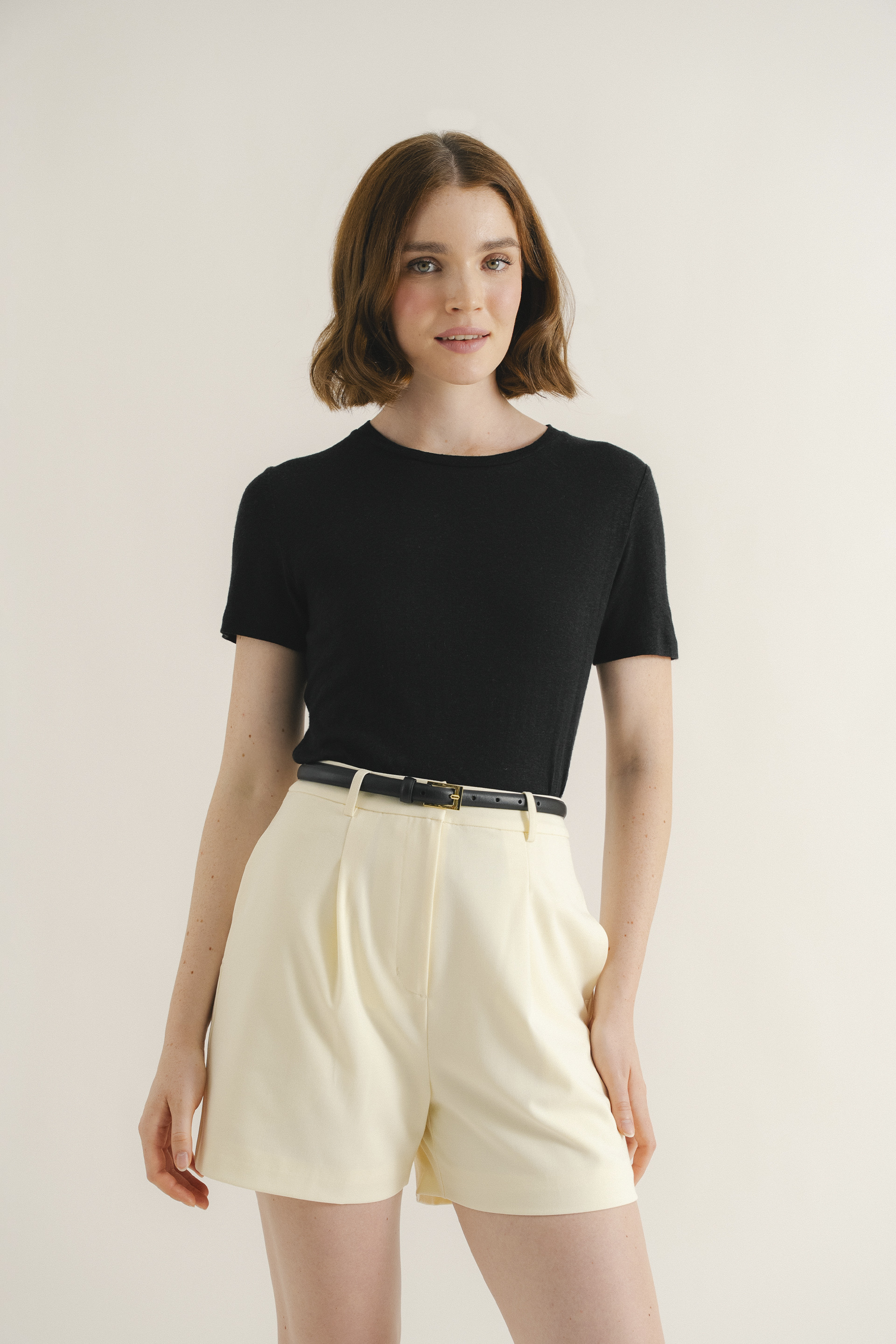 Linen-Blend Classic Tee