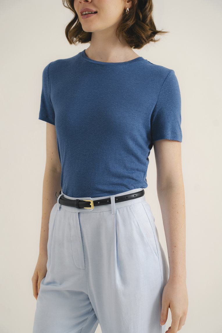 Linen-Blend Classic Tee