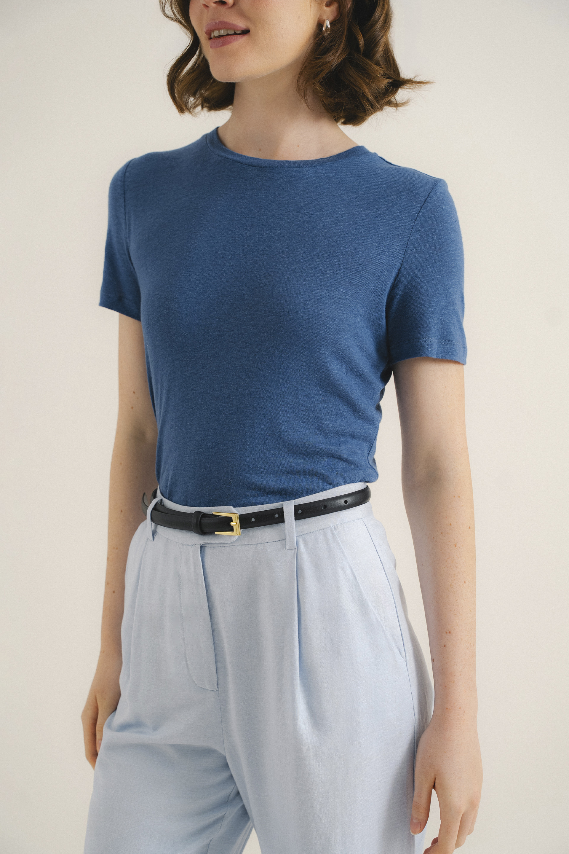 Linen-Blend Classic Tee
