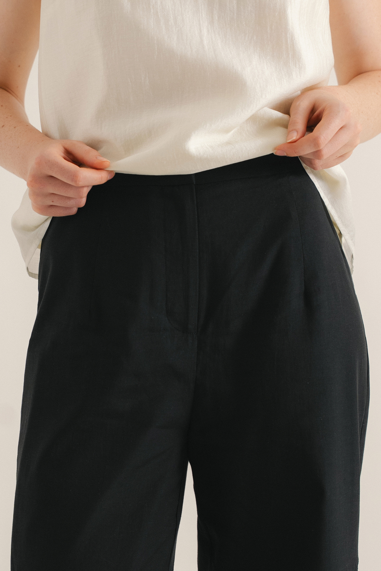 Lace-Trim Full-Length Trousers