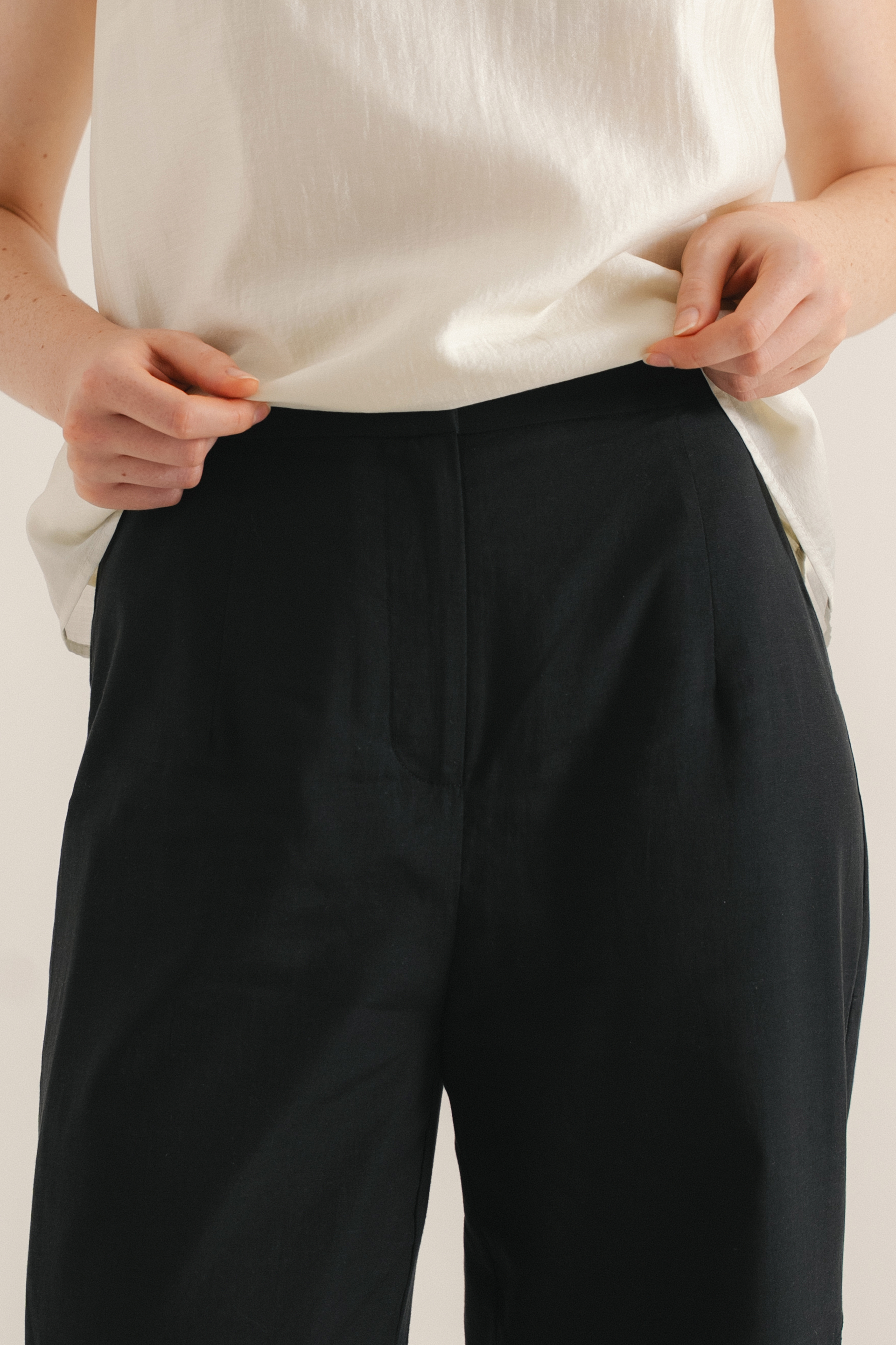 Lace-Trim Full-Length Trousers