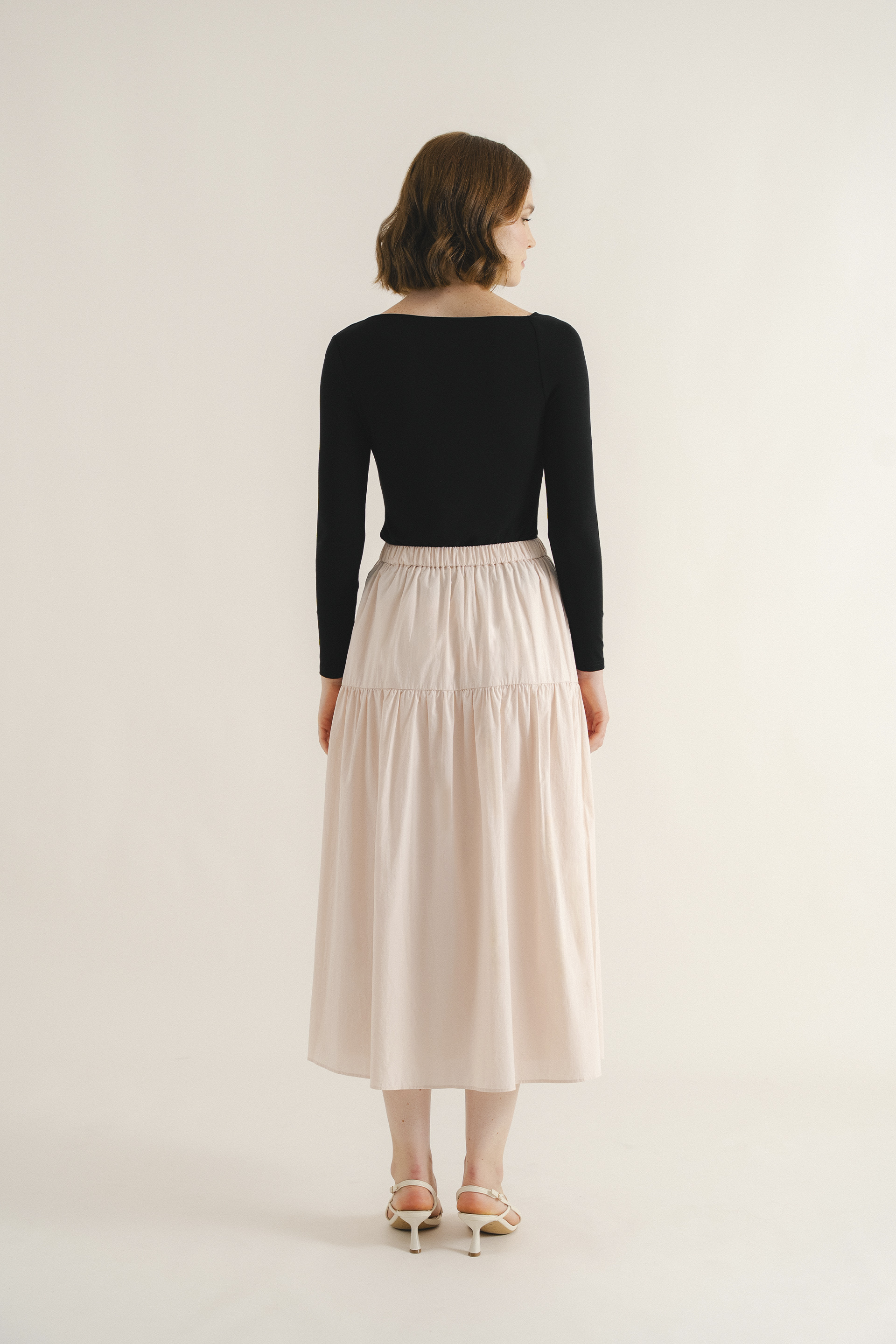 Gathered Asymmetrical Jersey Top