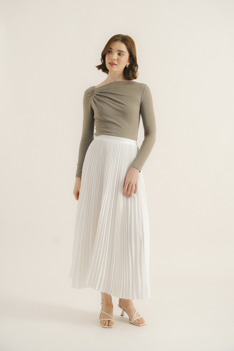 Gathered Asymmetrical Jersey Top